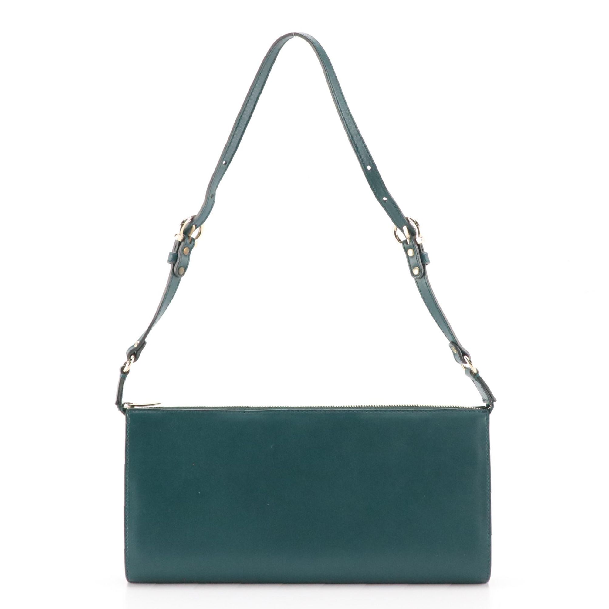 Salvatore Ferragamo Slim Shoulder Bag in Cypress Calfskin Leather with Box