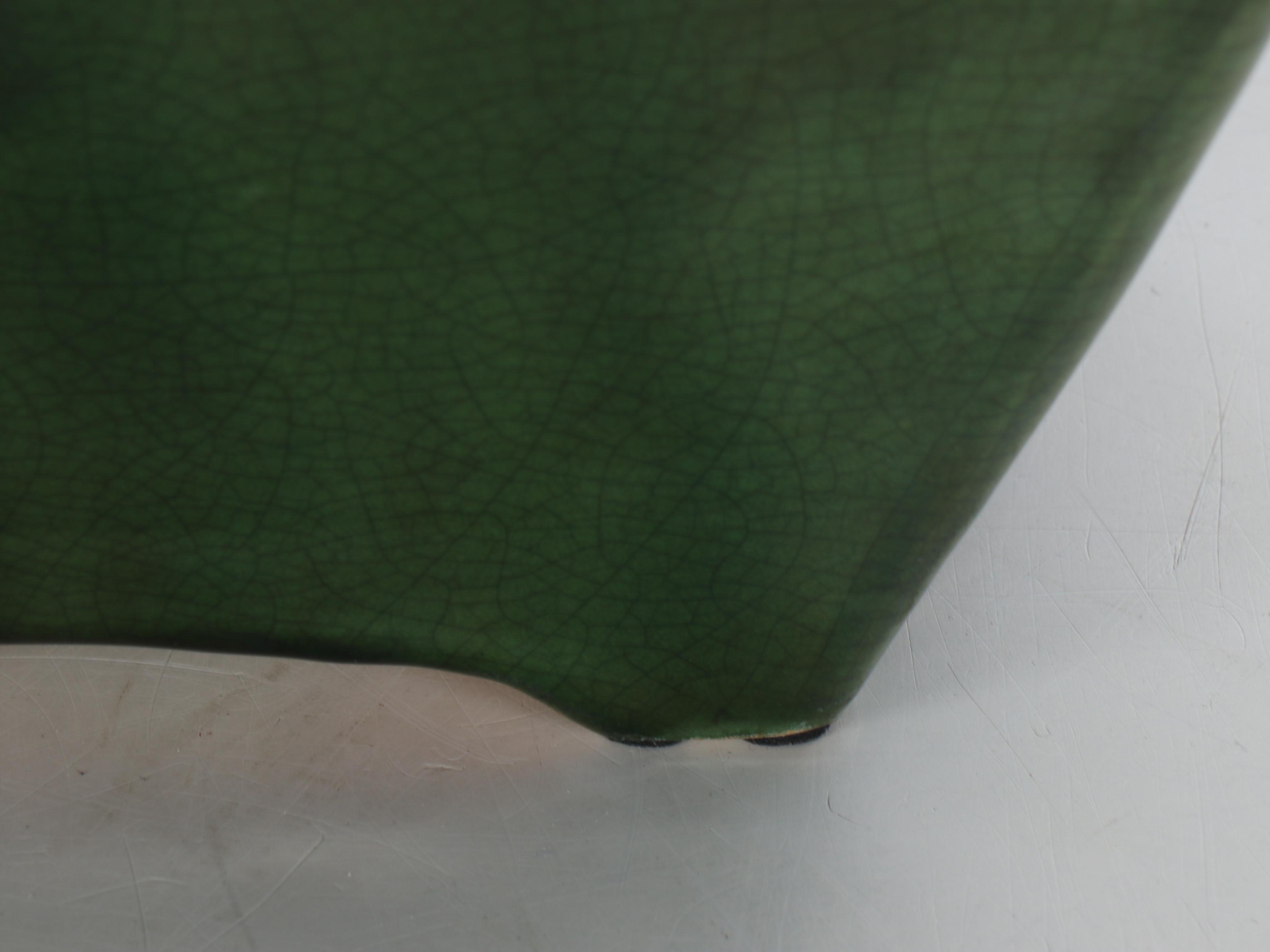 Oriental Accent Green Ceramic Vessel Table Lamp with Pagoda Shade