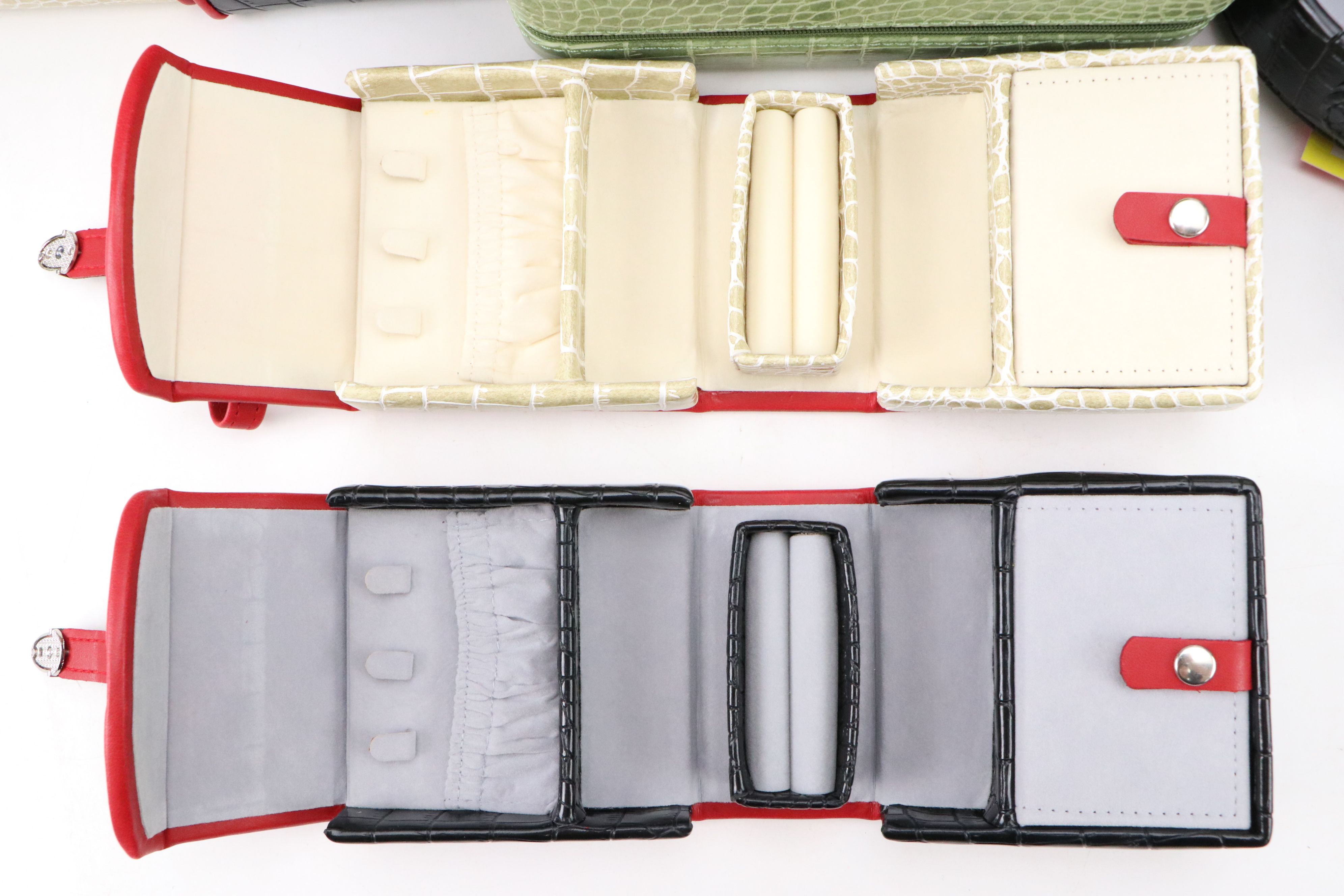 Alten International Faux Crocodile Embossed Jewelry Cases