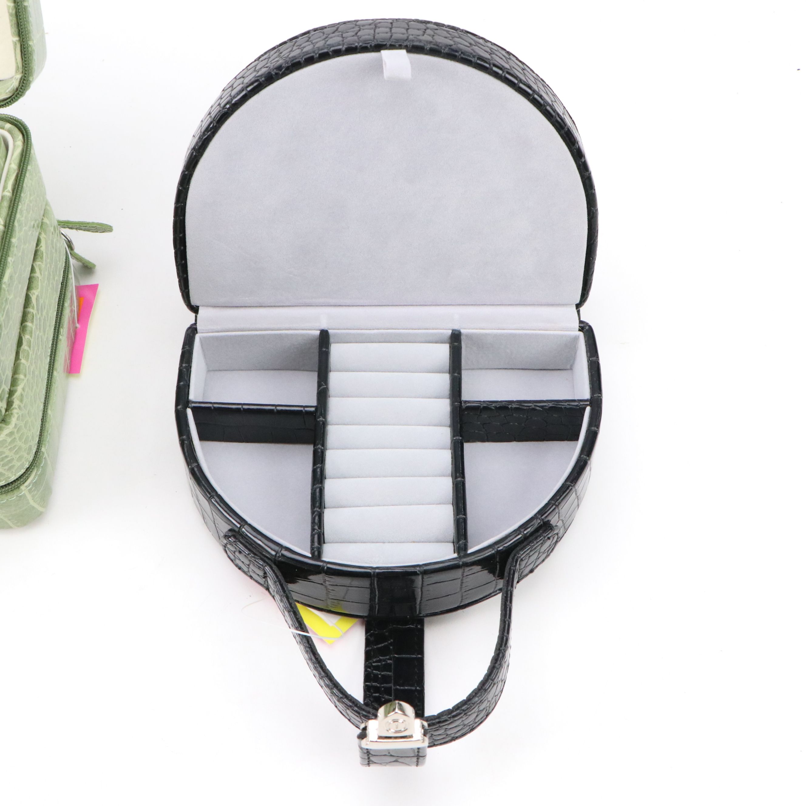 Alten International Faux Crocodile Embossed Jewelry Cases