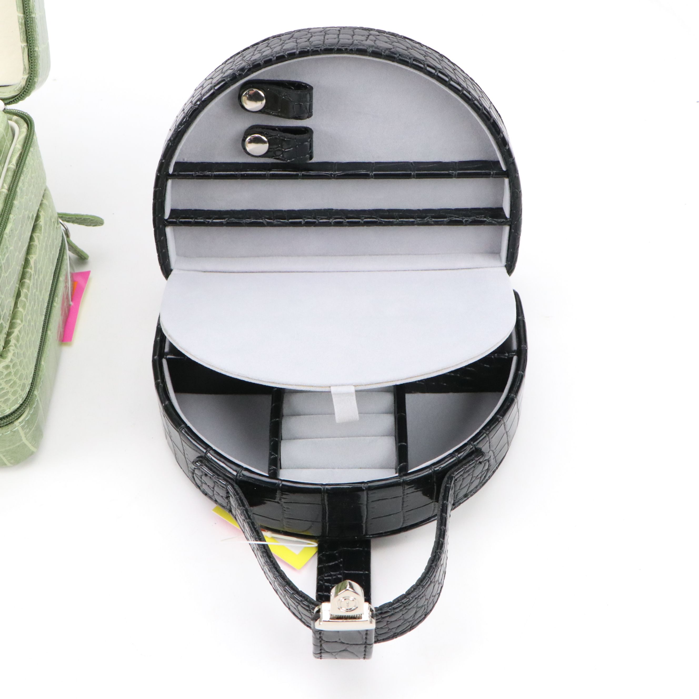 Alten International Faux Crocodile Embossed Jewelry Cases