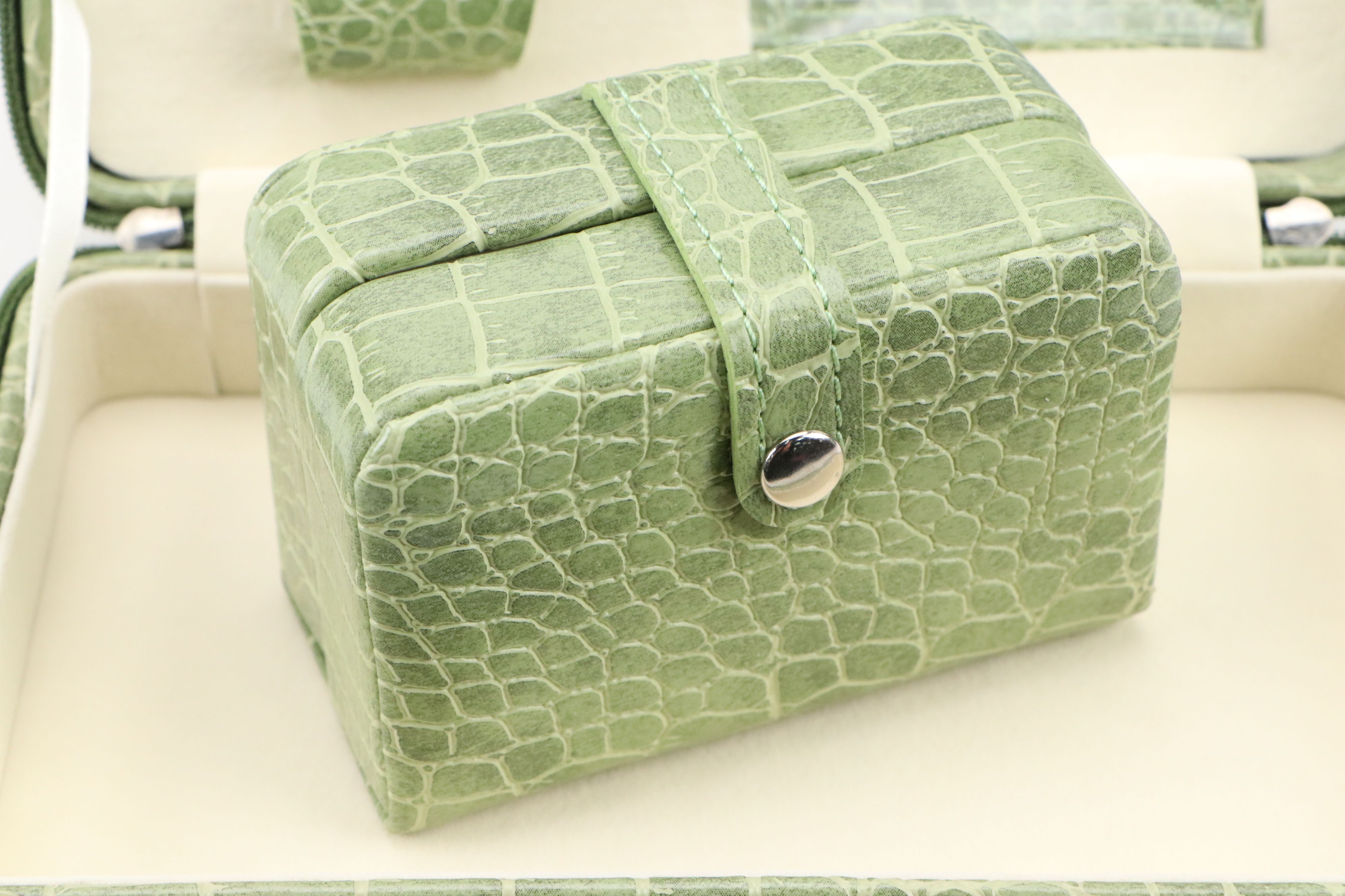 Alten International Faux Crocodile Embossed Jewelry Cases