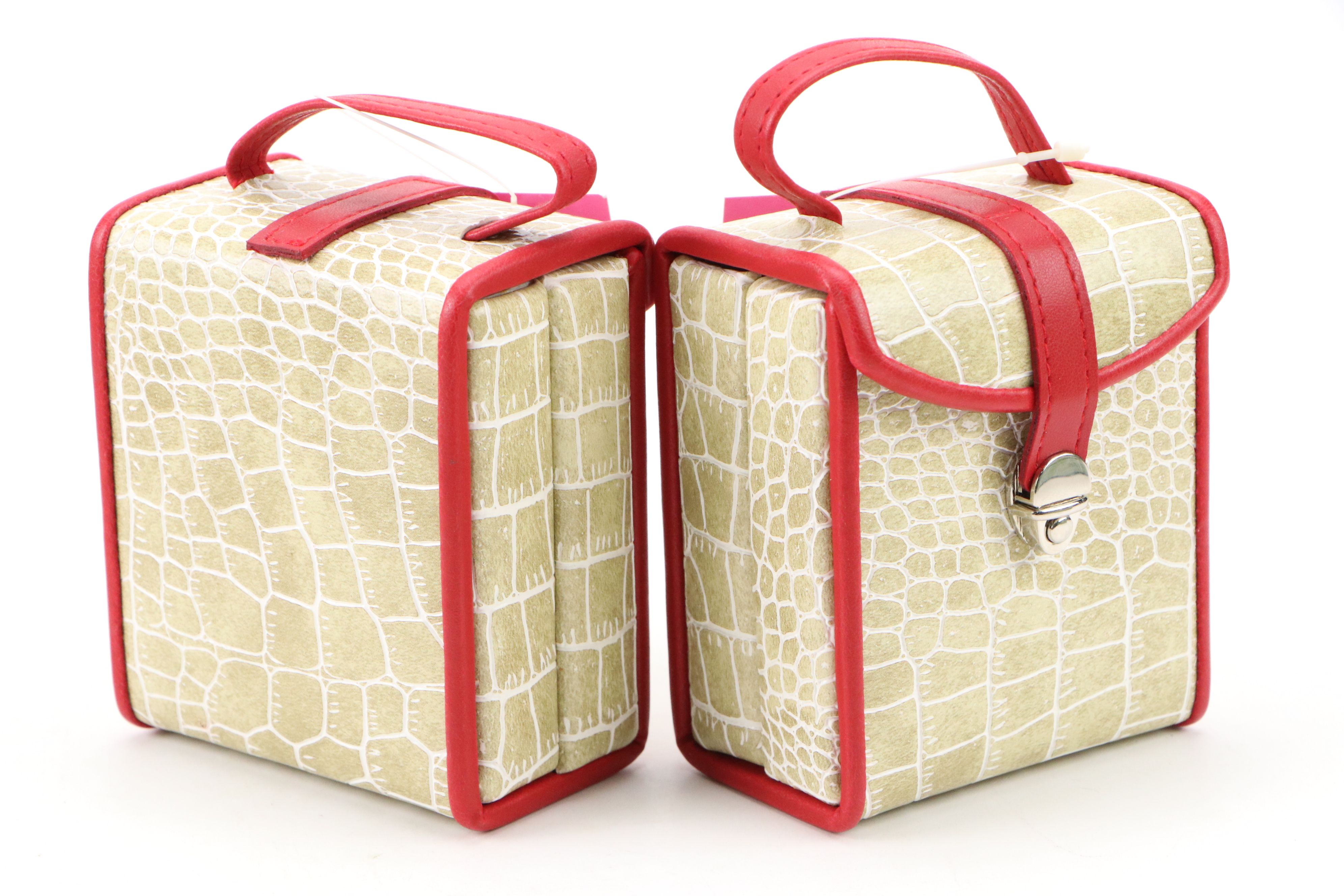 Alten International Faux Crocodile Embossed Jewelry Cases