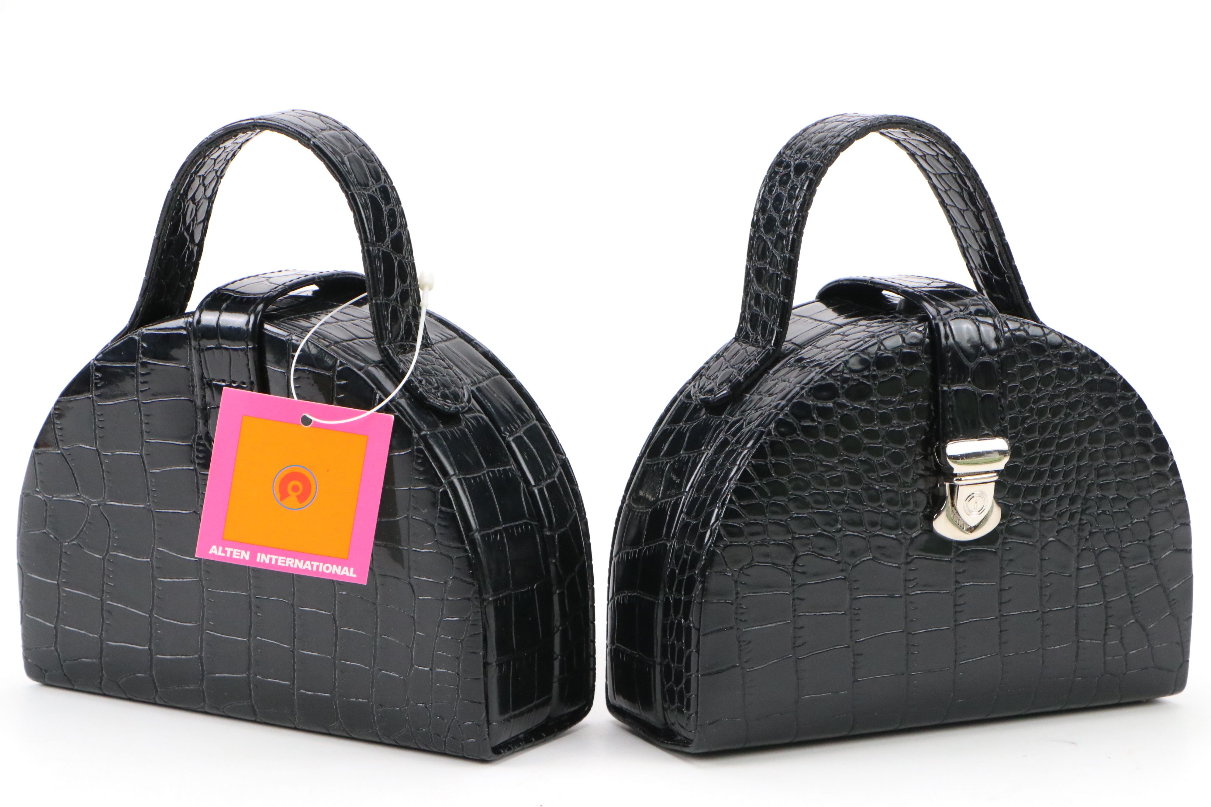 Alten International Faux Crocodile Embossed Jewelry Cases