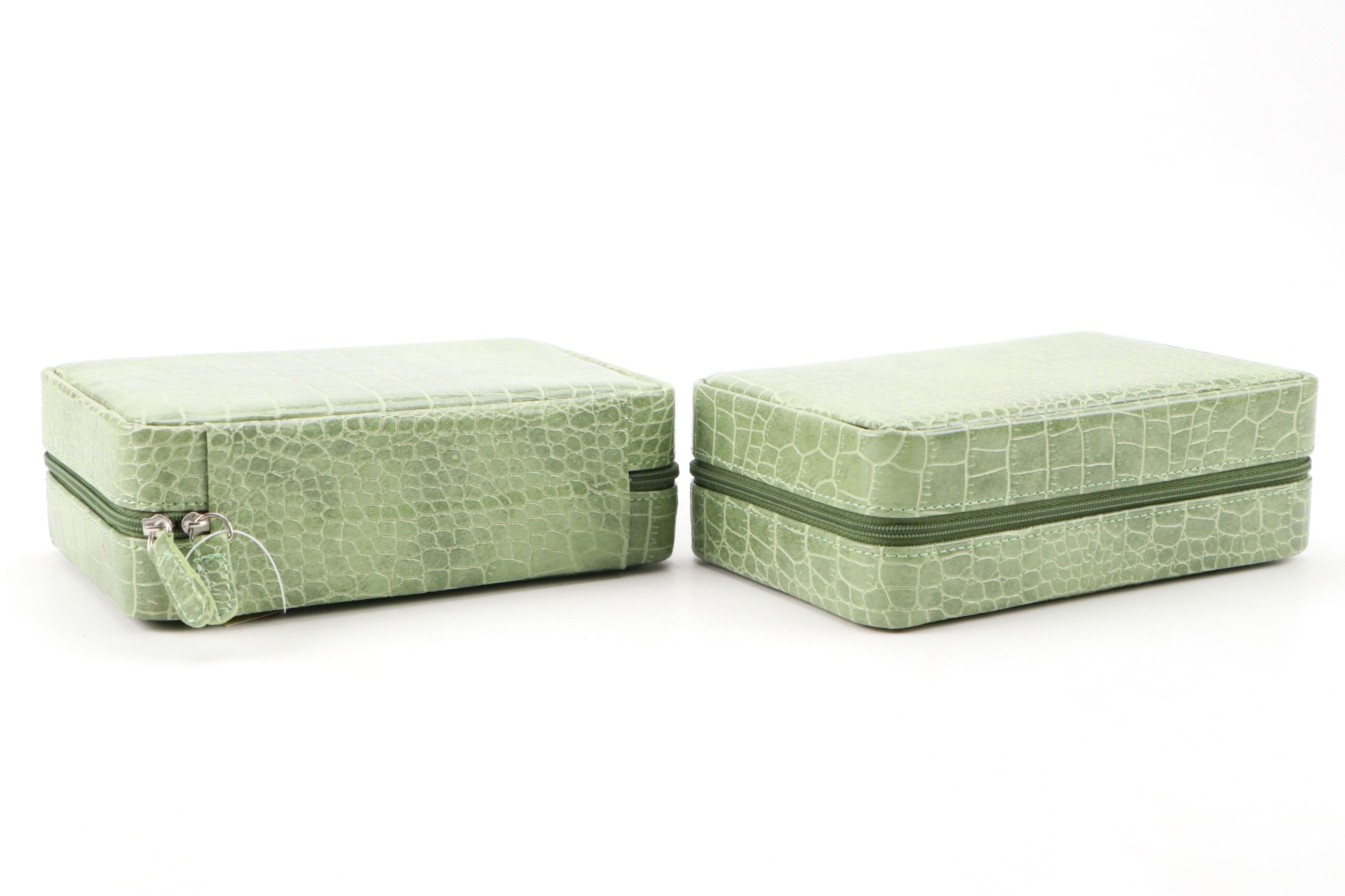 Alten International Faux Crocodile Embossed Jewelry Cases