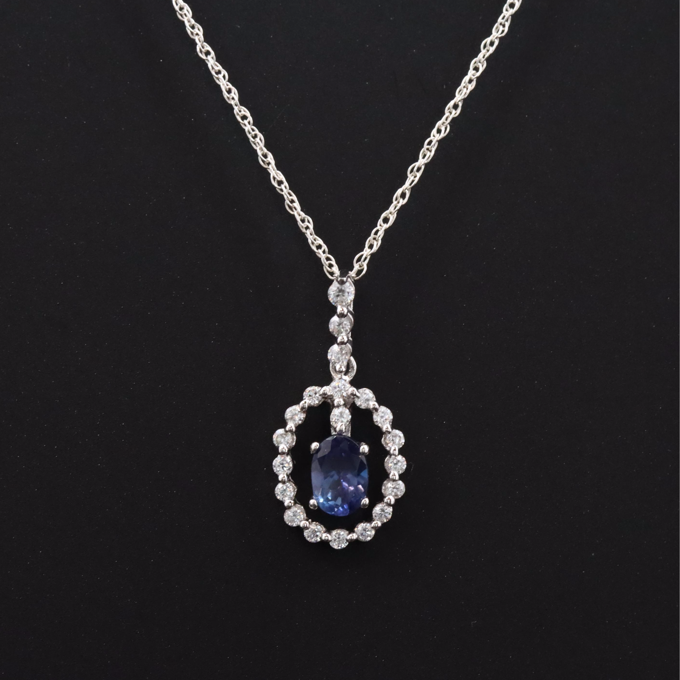 Sterling CZ Pendant Necklace