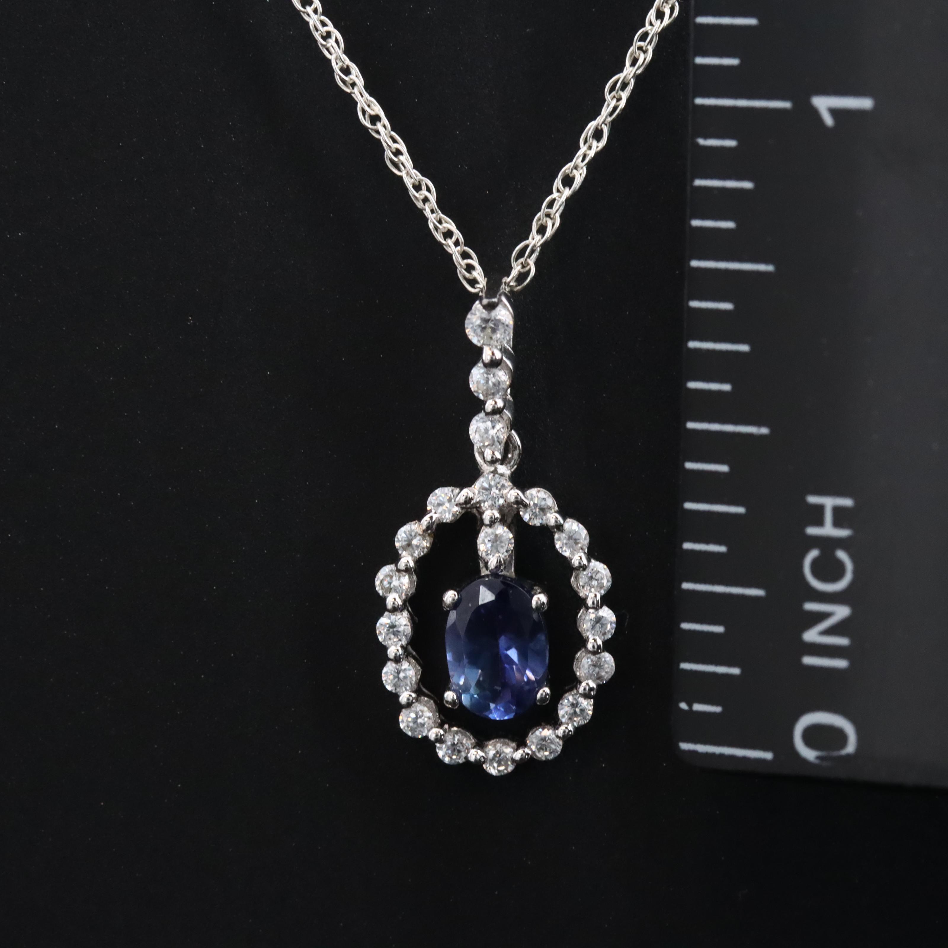 Sterling CZ Pendant Necklace