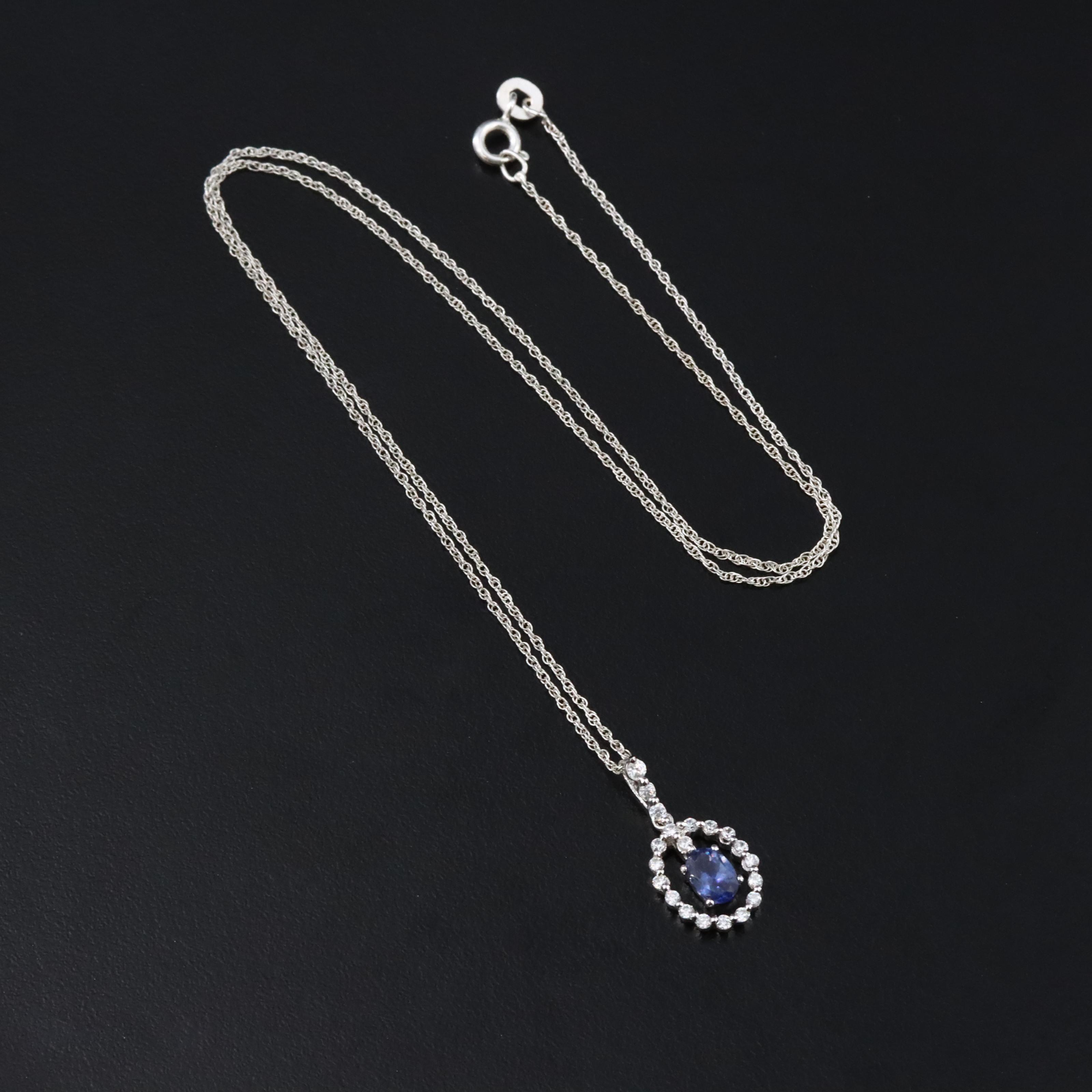 Sterling CZ Pendant Necklace