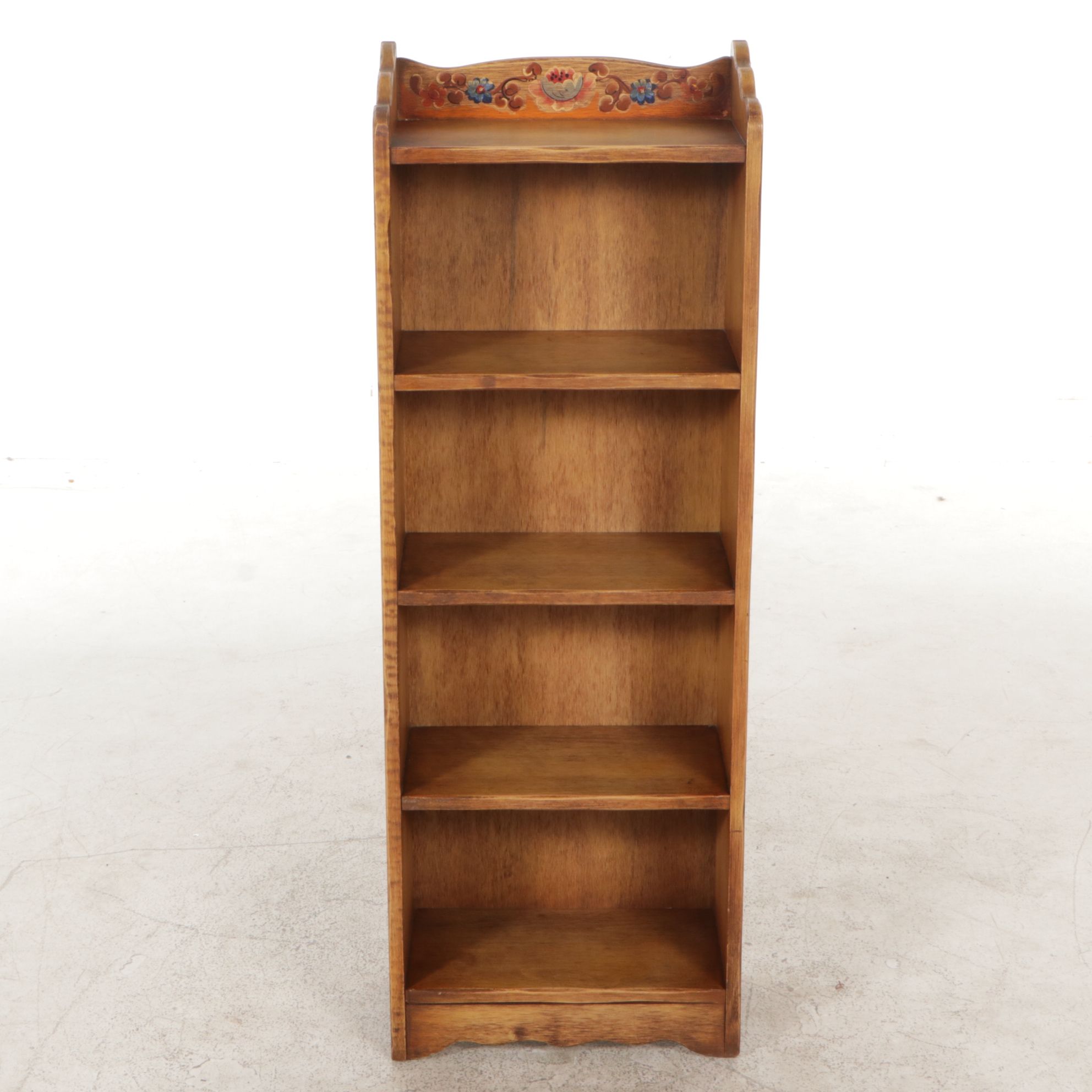 Coronado Southwestern Style Wood Bookcase with Painted Floral Decoration