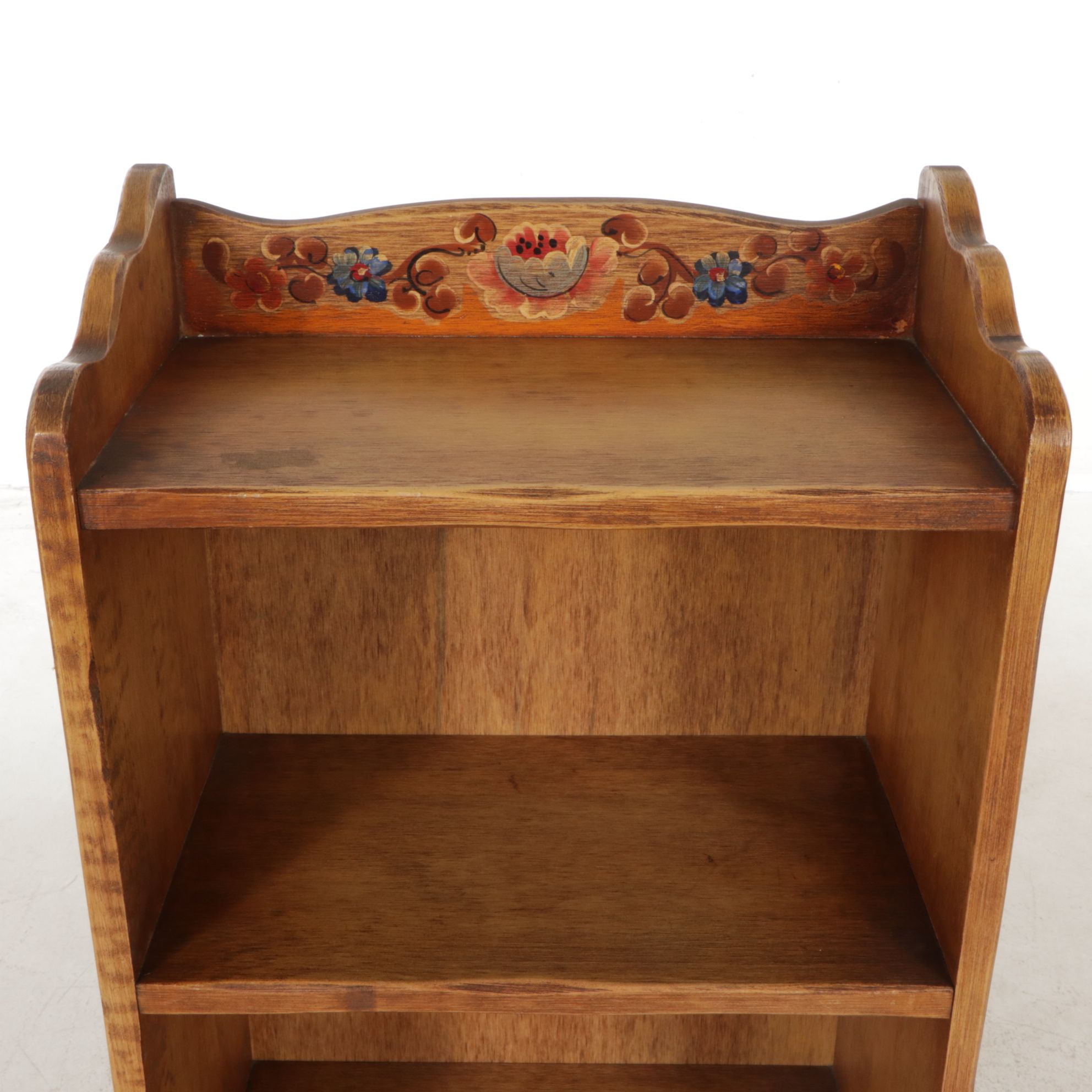 Coronado Southwestern Style Wood Bookcase with Painted Floral Decoration