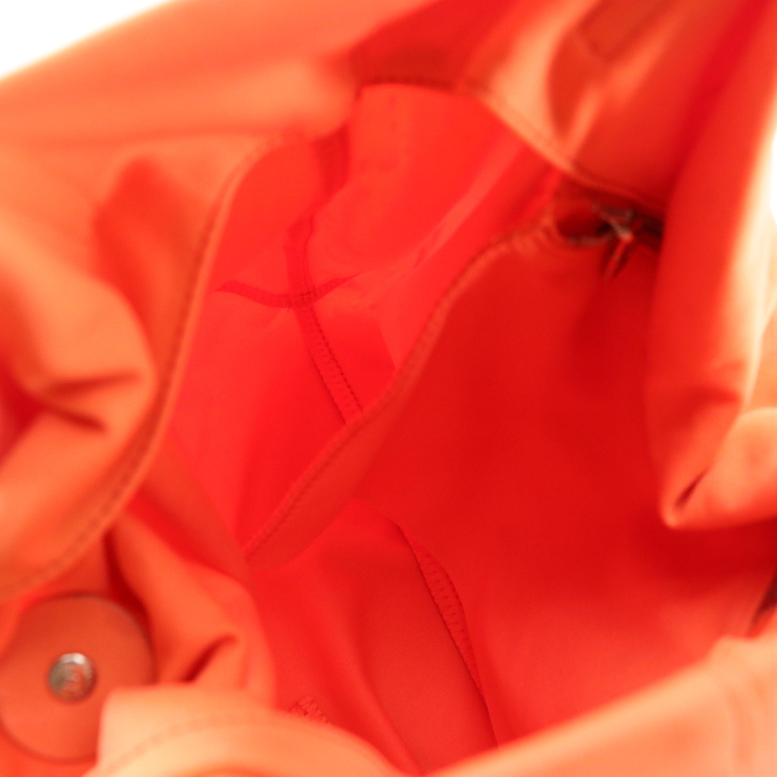 Fendi Orange Stretch Jersey Shoulder Bag with Leather Trim