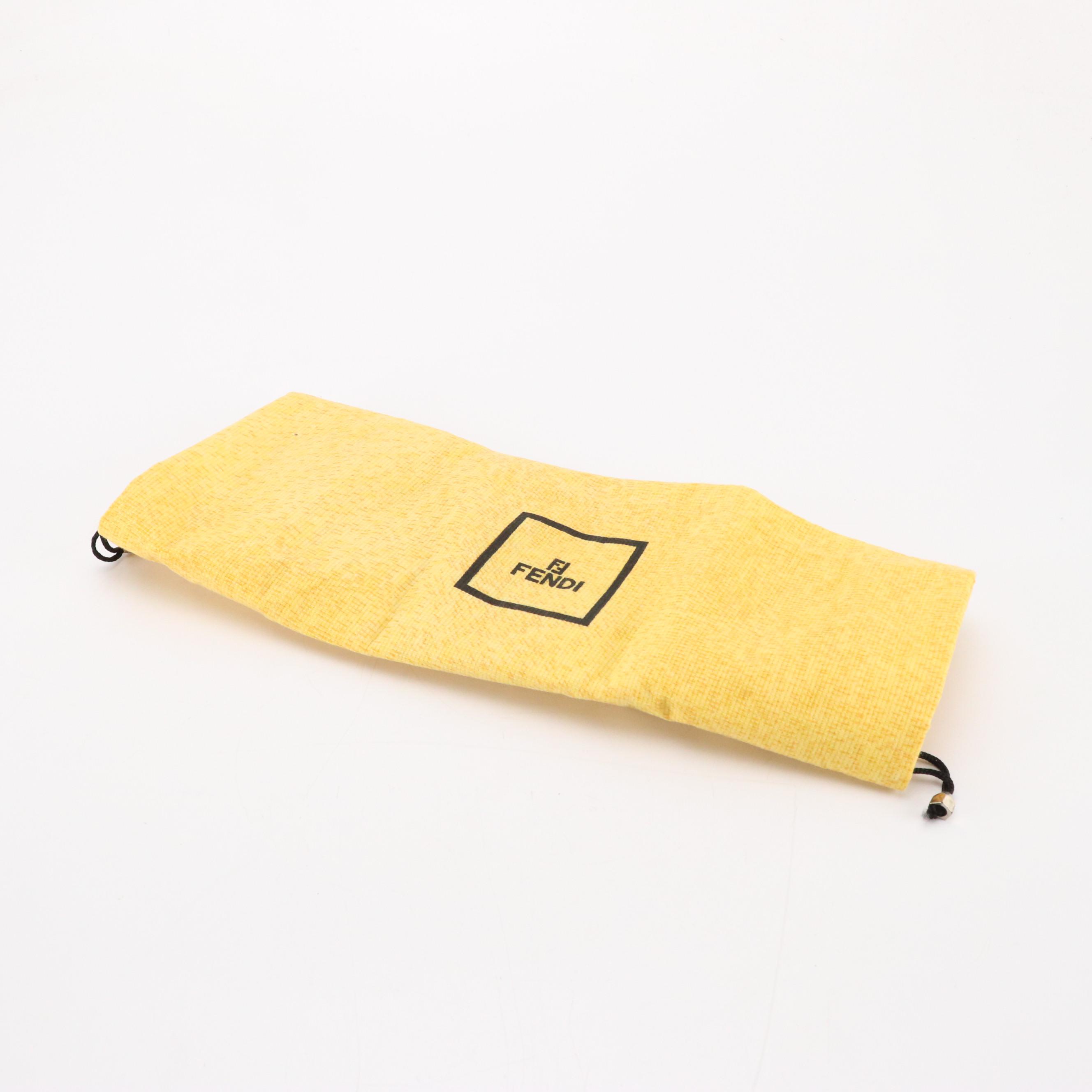 Fendi Orange Stretch Jersey Shoulder Bag with Leather Trim