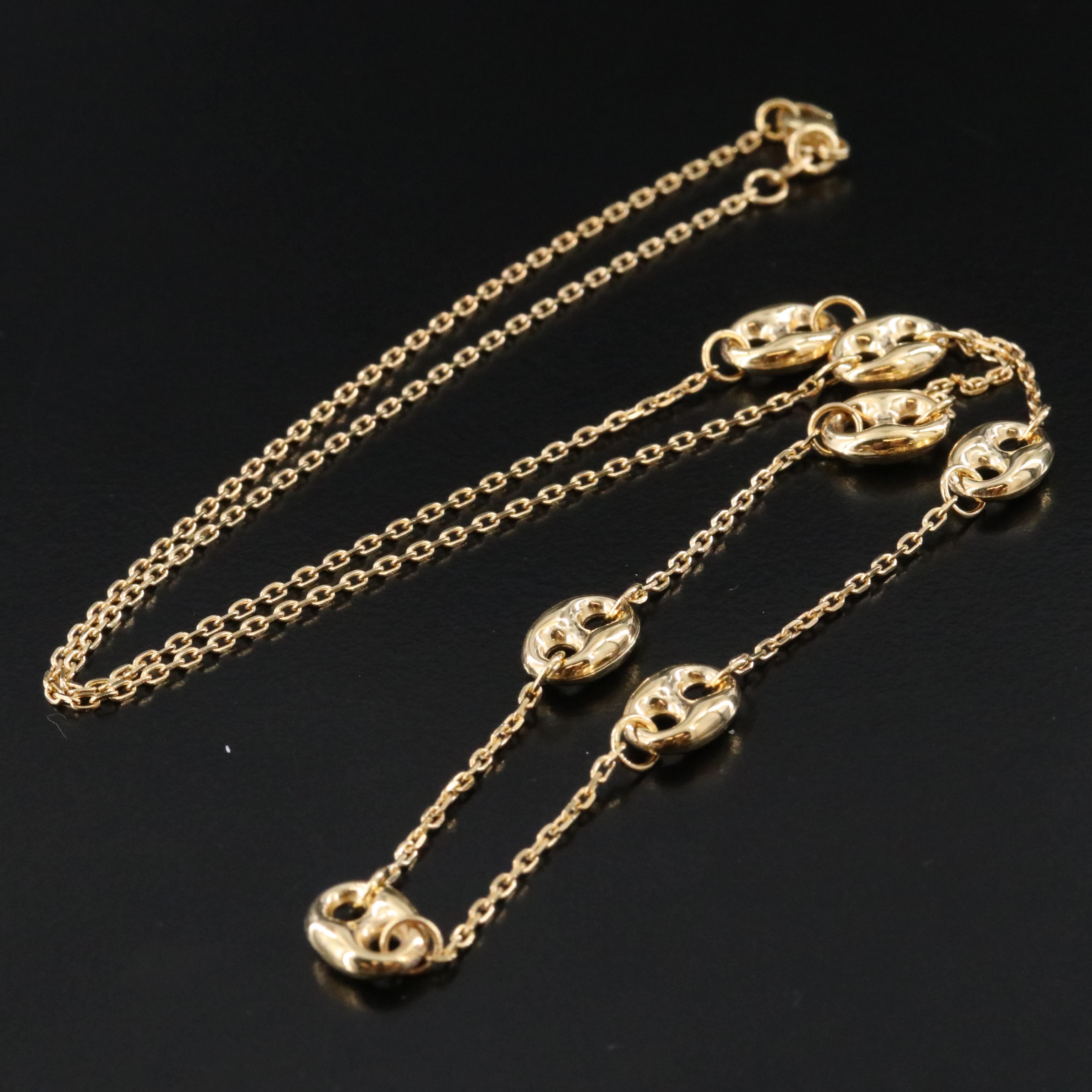 Italian 10K Station Necklace