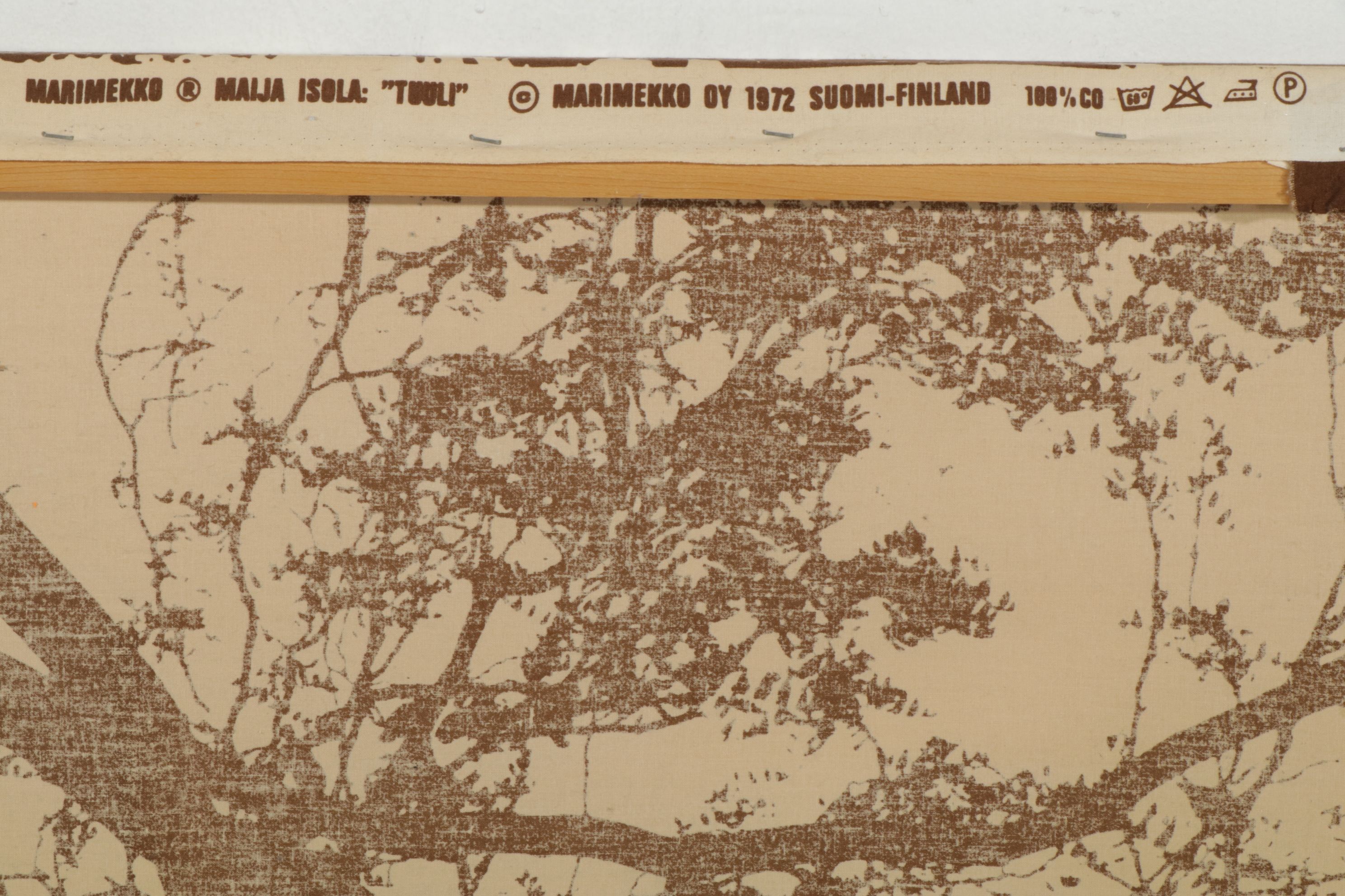 Marimekko "Maija Isola: Tuuli" Stretched Fabric with Branch Silhouettes, 1972