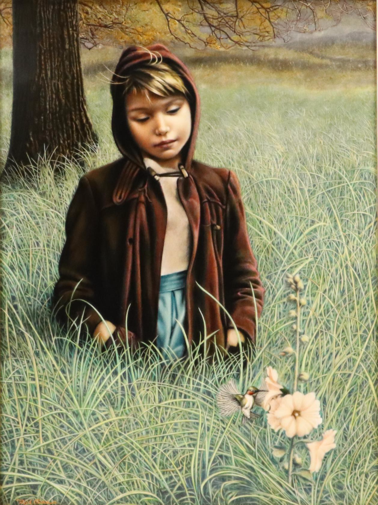 Reid Gardner Oil and Tempera Painting "Hummingbird," 1972