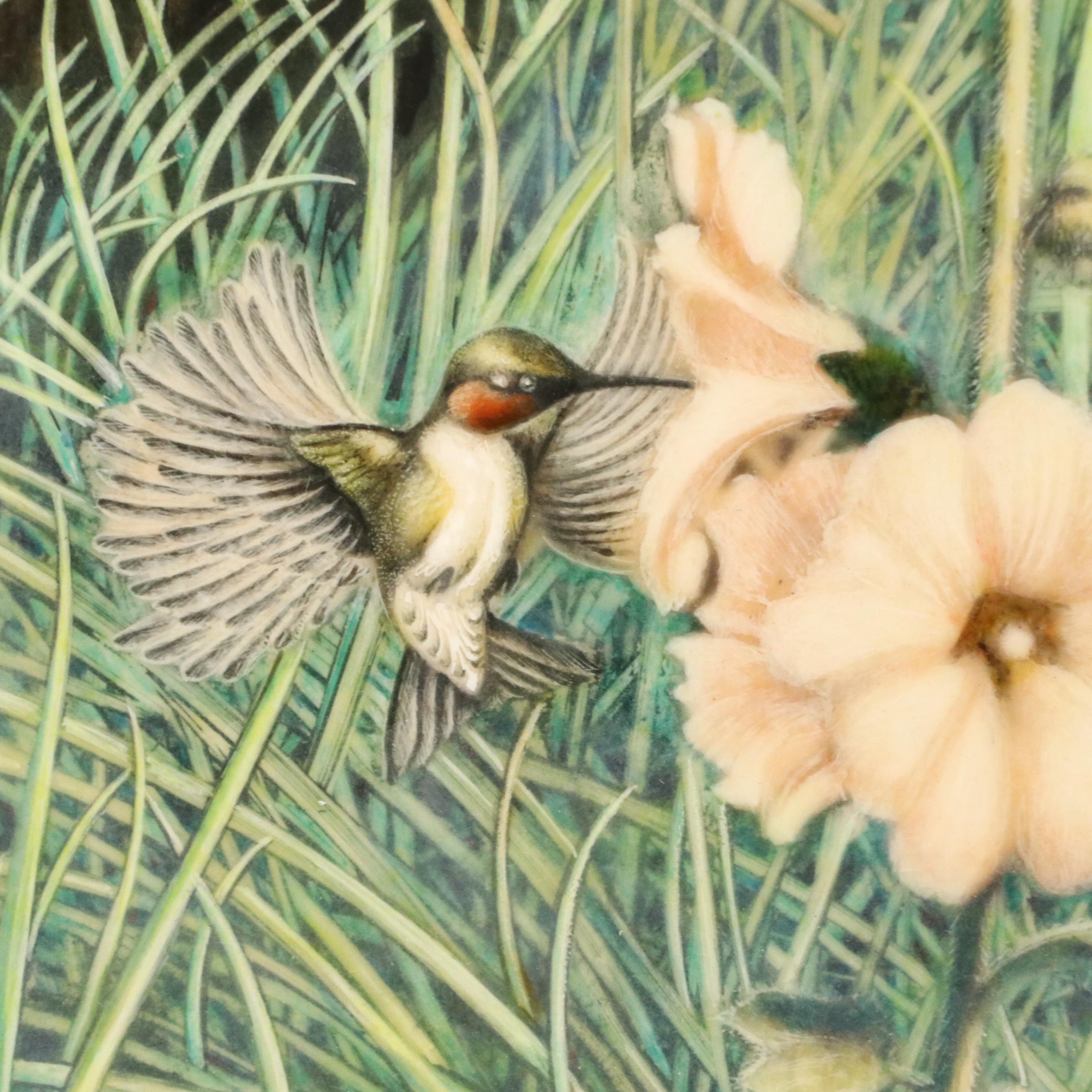 Reid Gardner Oil and Tempera Painting "Hummingbird," 1972