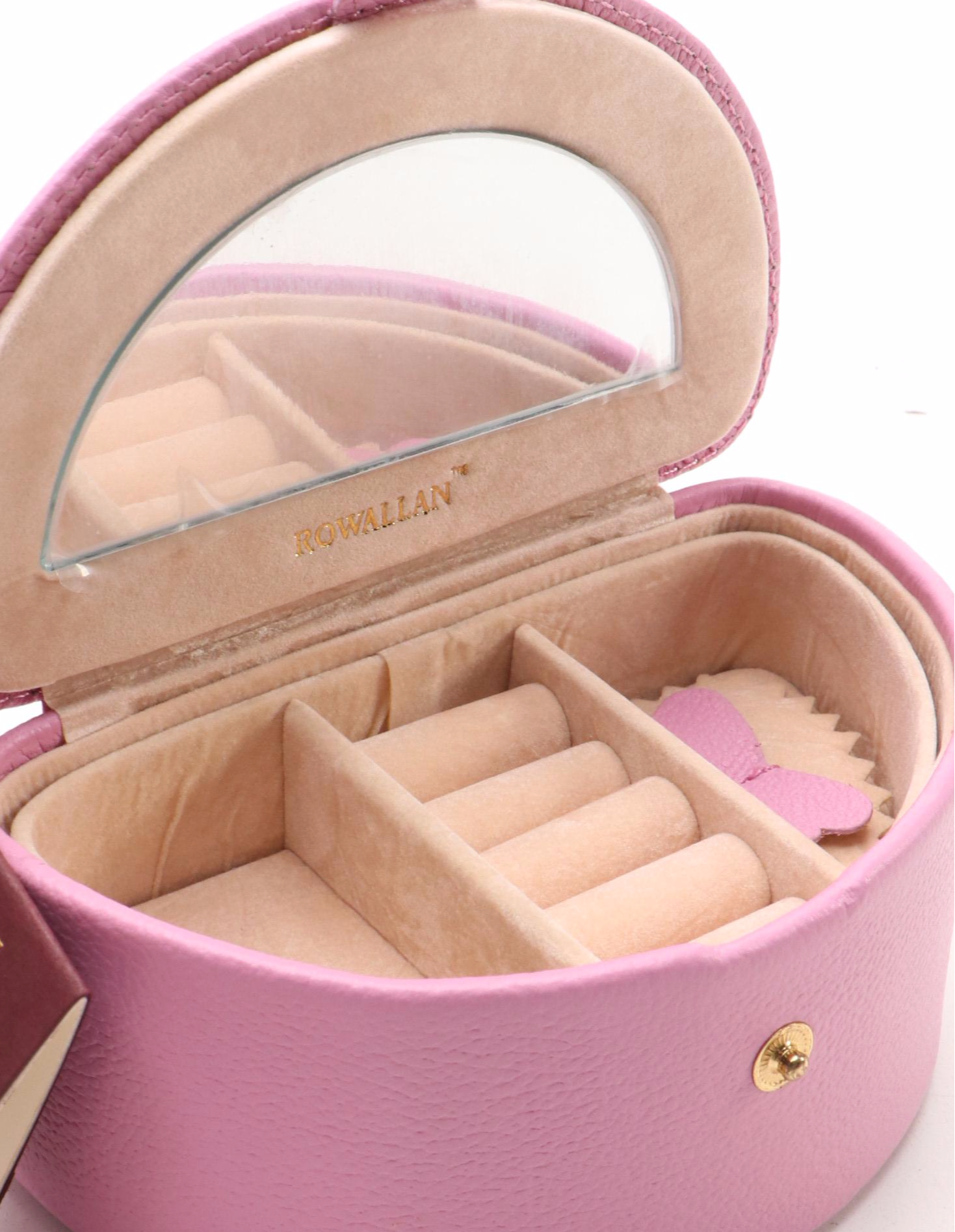 Rowallan of Scotland Pink and Orange Leather Jewelry Cases