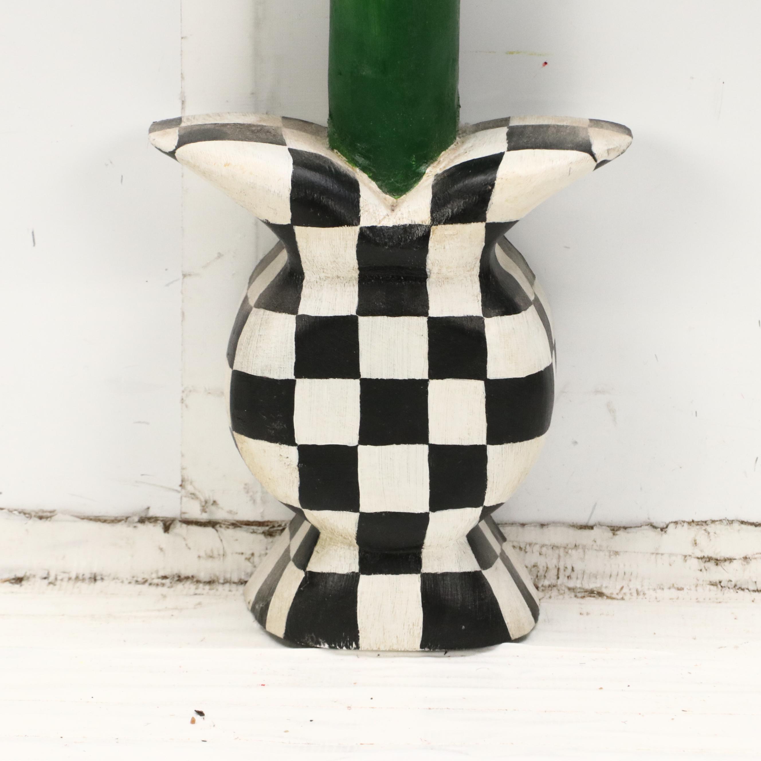 Nancy Thomas Folk Art Painted Carved Wood Sculpture of Tree with Birds, 1991