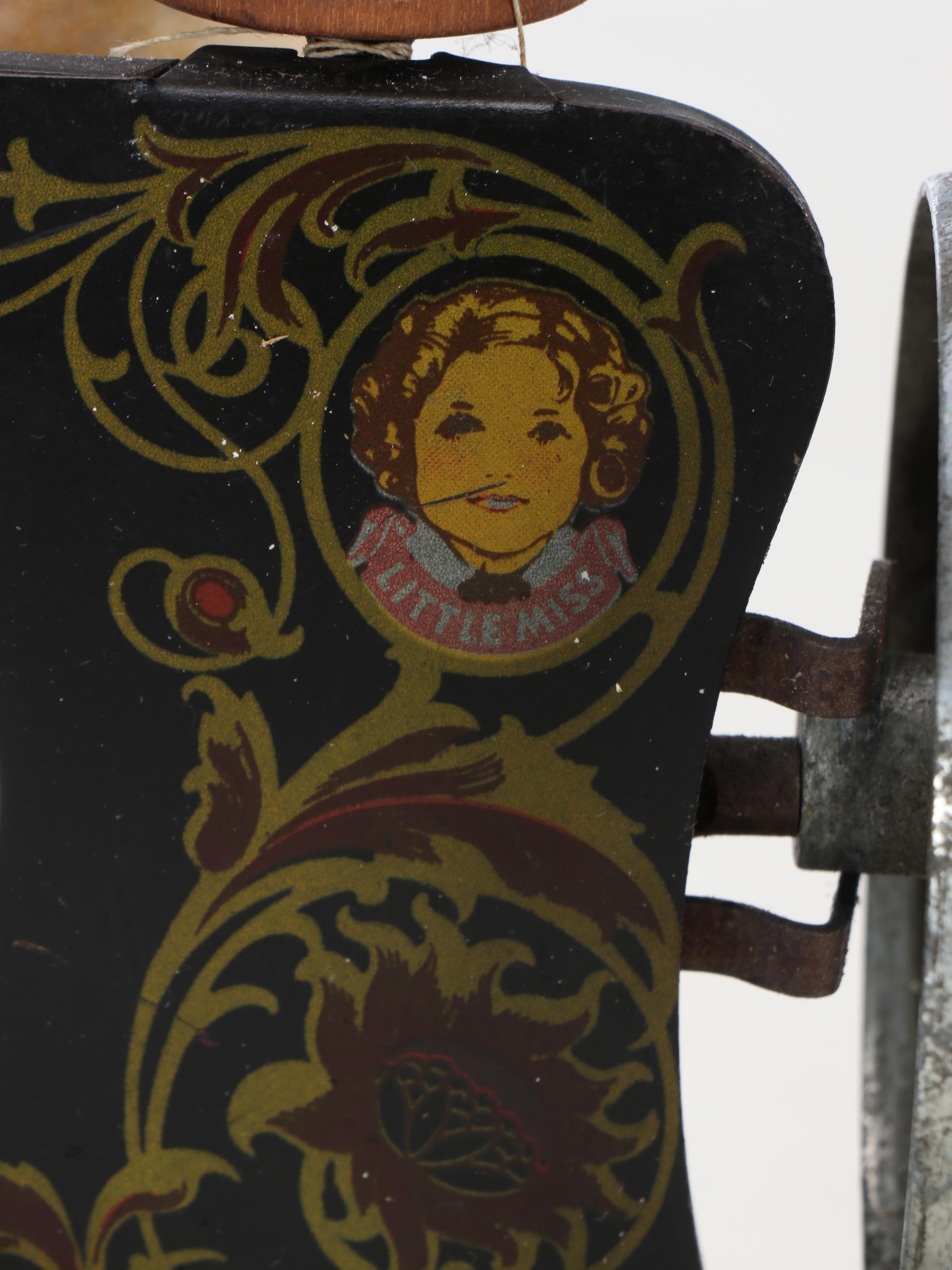 Clark's Embroidery Cabinet with Lindstrom Metal Toy Sewing Machine