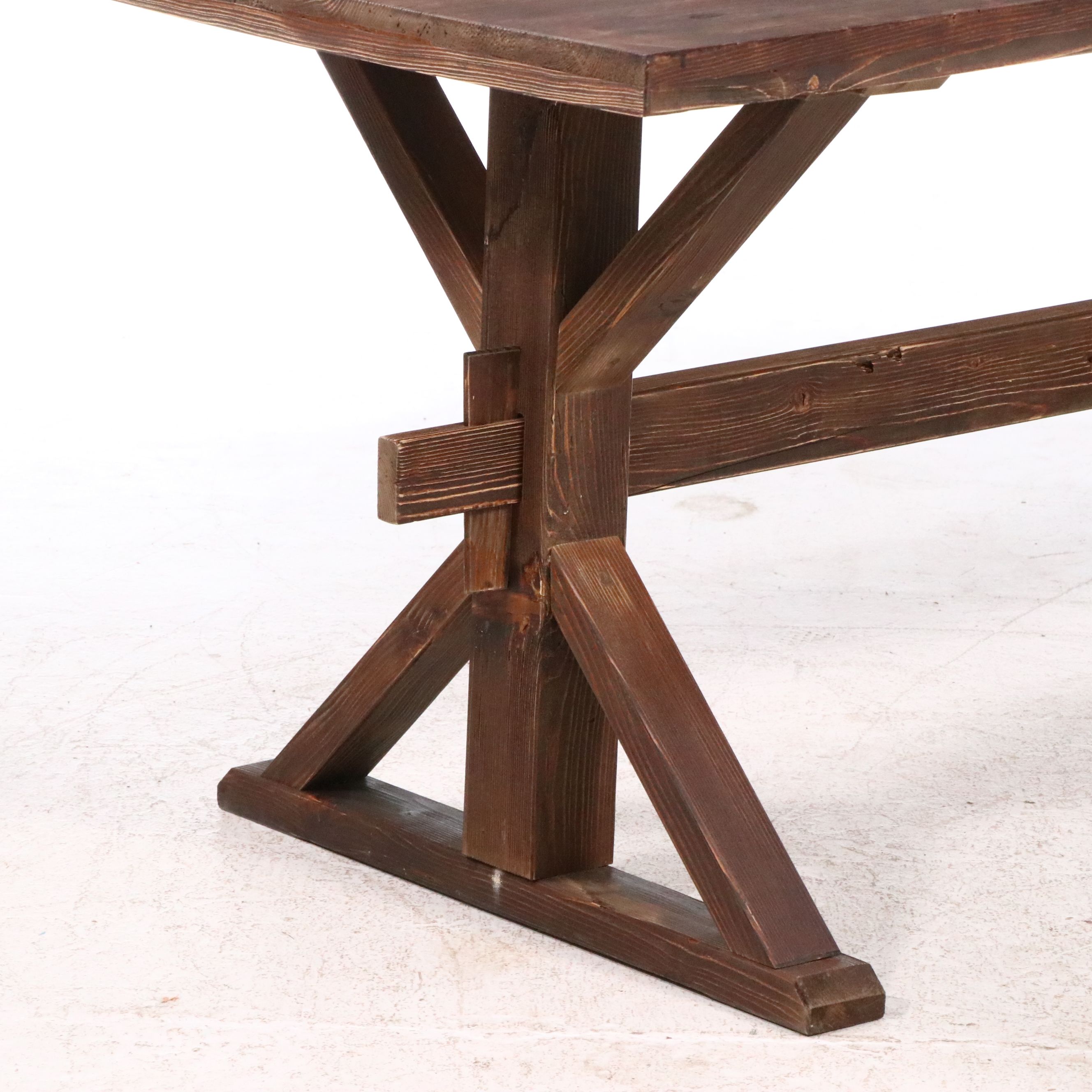 Rustic Wooden Trestle Dining Table