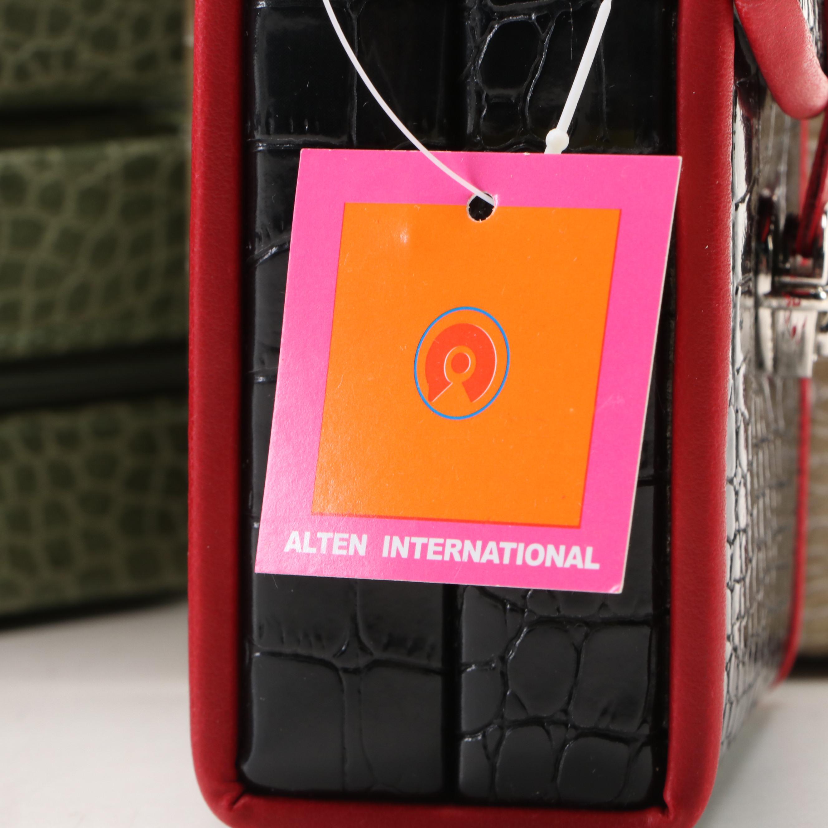 Alten International Faux Crocodile Embossed Jewelry Cases