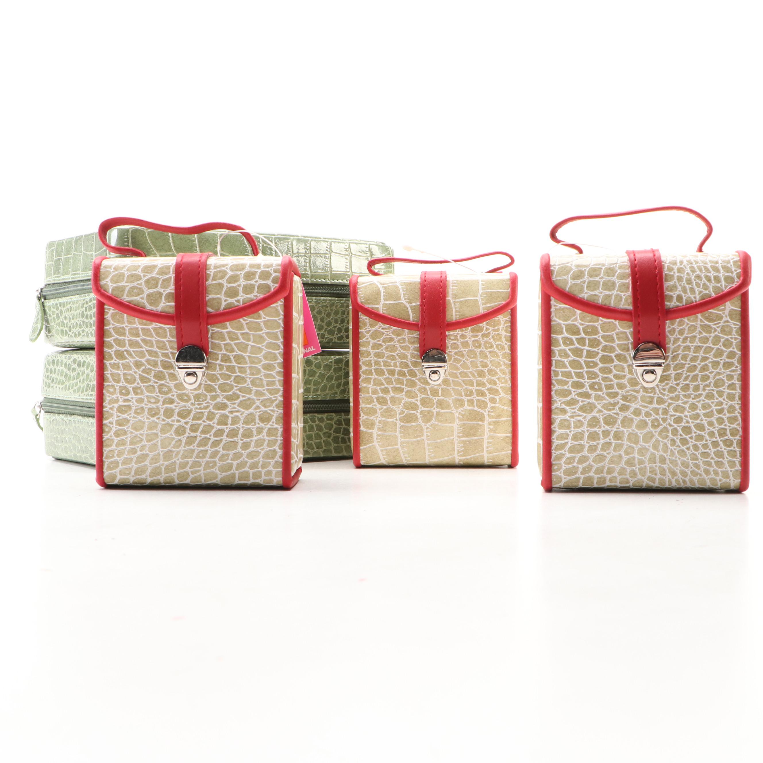Alten International Faux Crocodile Embossed Jewelry Cases