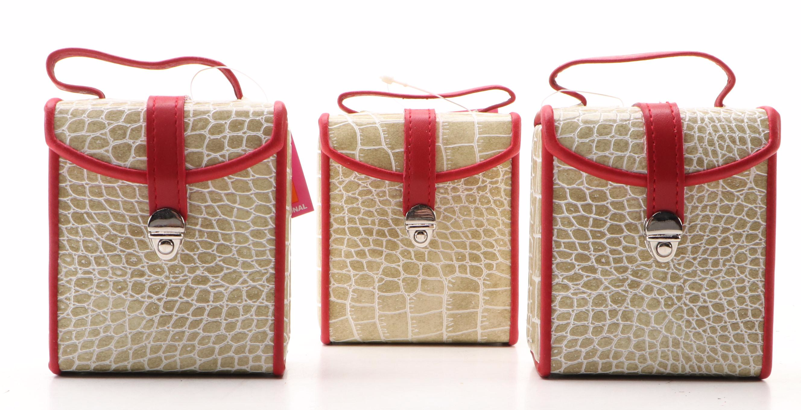 Alten International Faux Crocodile Embossed Jewelry Cases