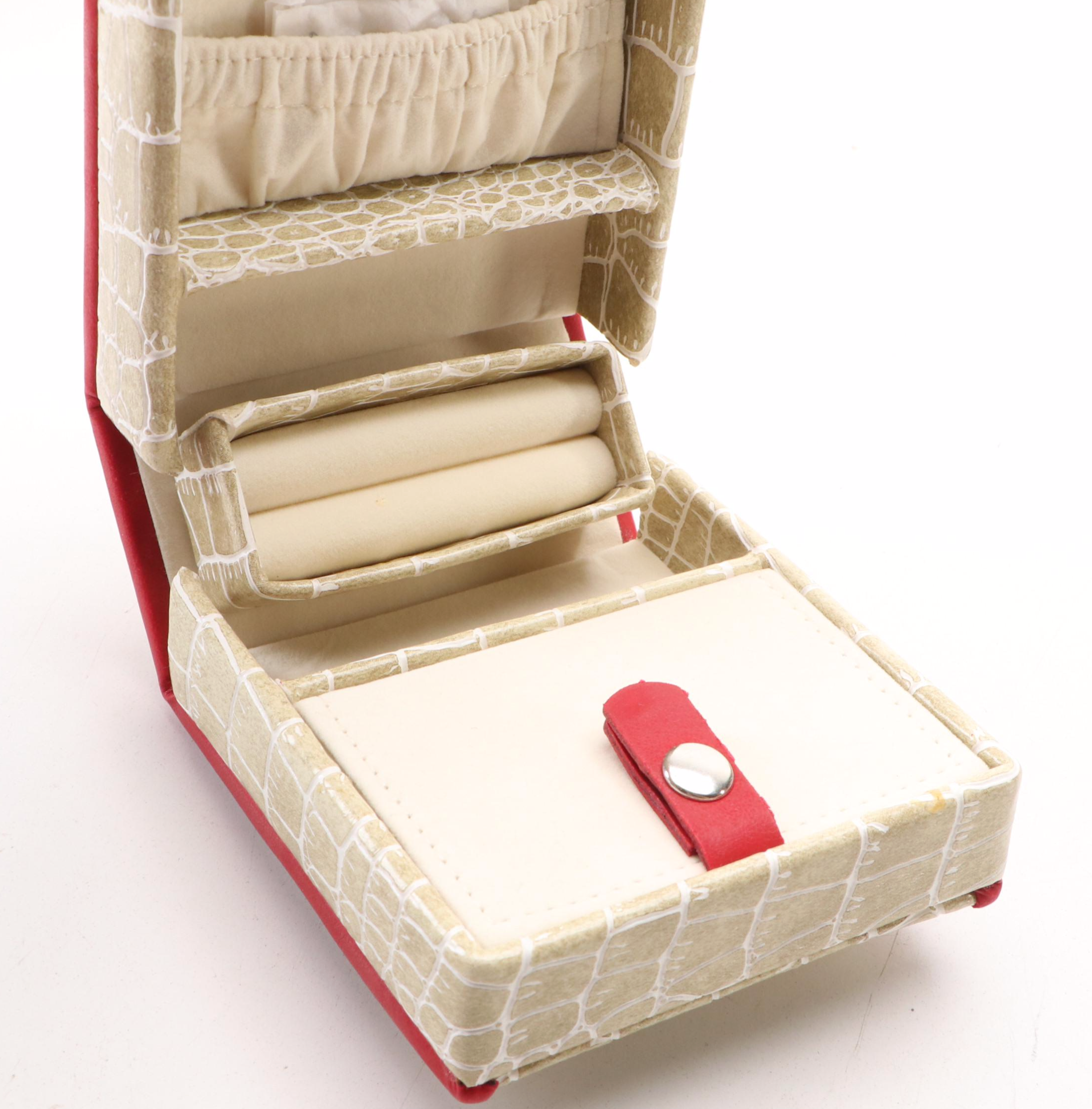 Alten International Faux Crocodile Embossed Jewelry Cases