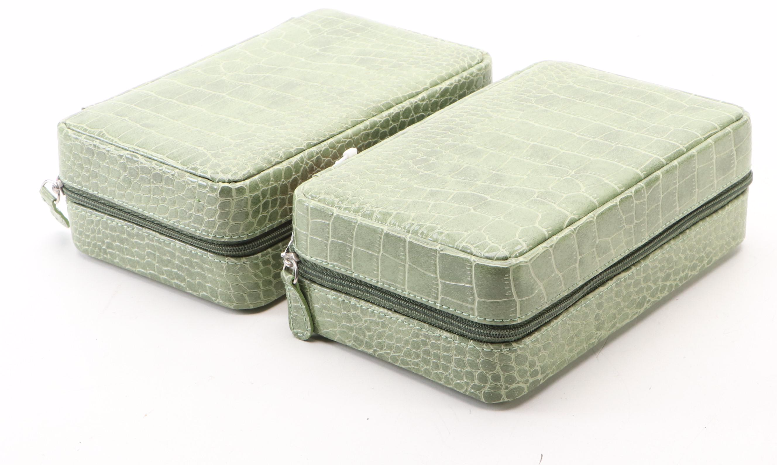 Alten International Faux Crocodile Embossed Jewelry Cases