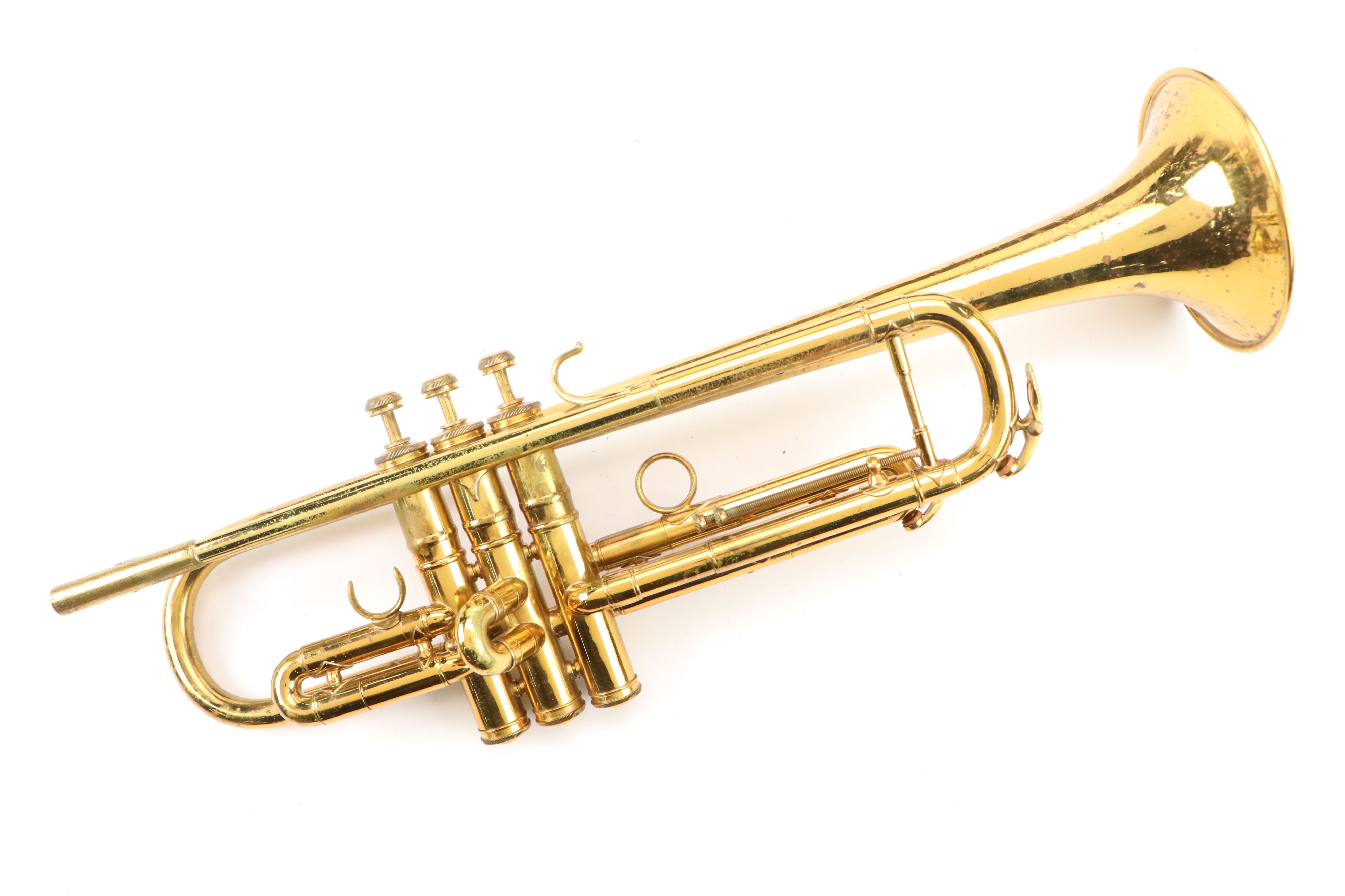 C. G. Conn Brass Trumpet with Mute Accessories, Late 19th/Early 20th Century