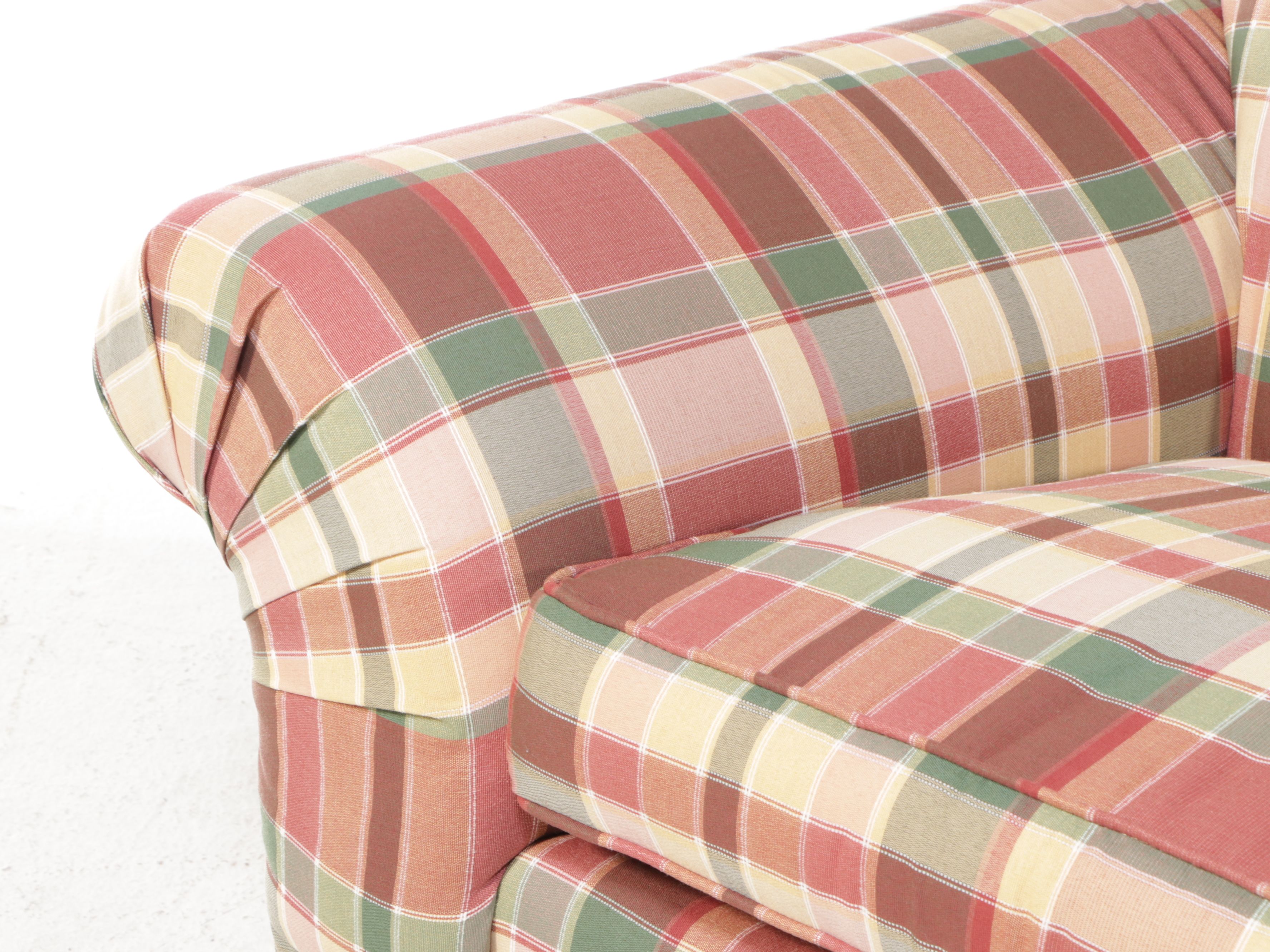 Bryant Mfg. Co. Plaid Upholstered Loveseat