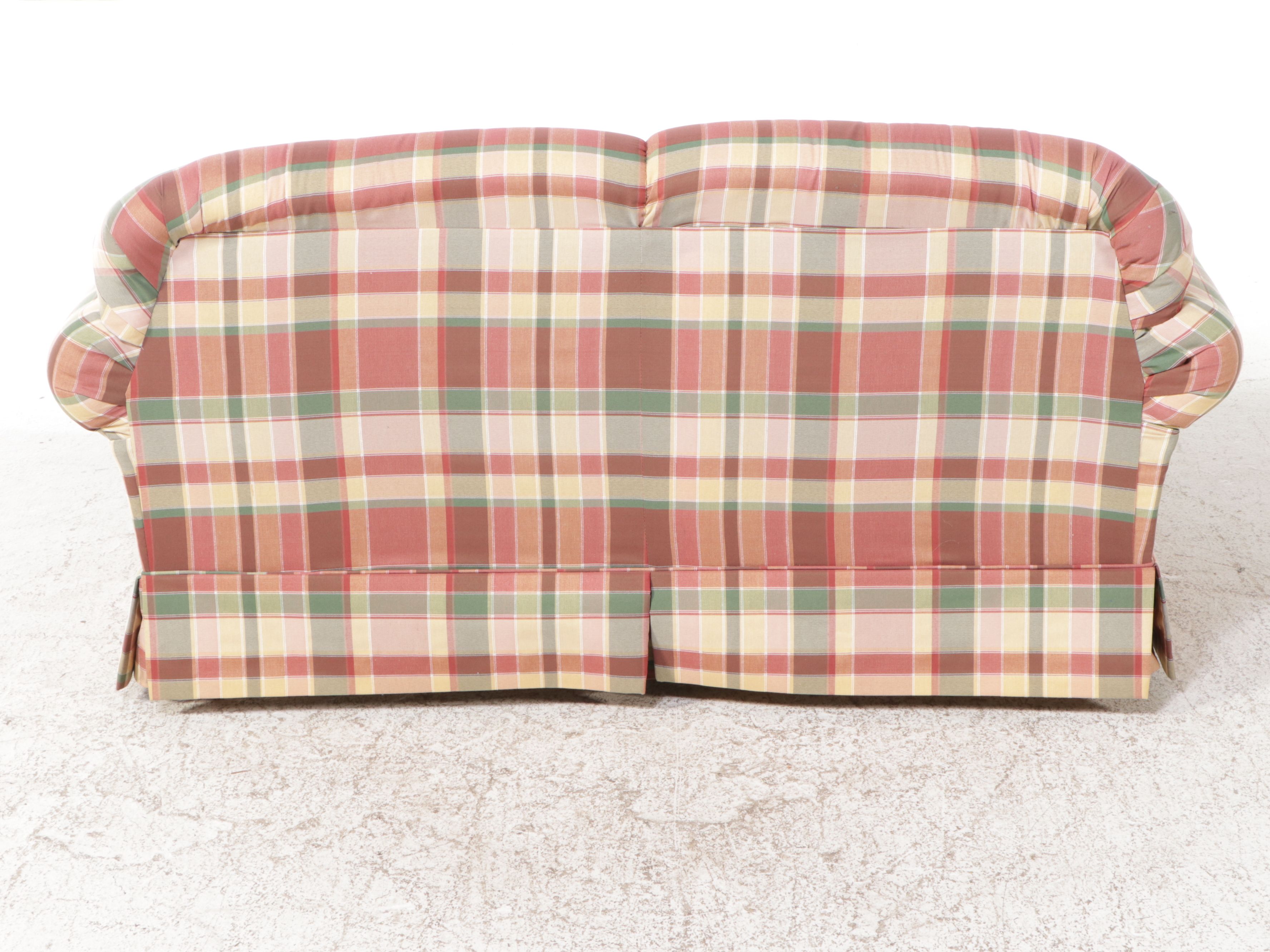 Bryant Mfg. Co. Plaid Upholstered Loveseat