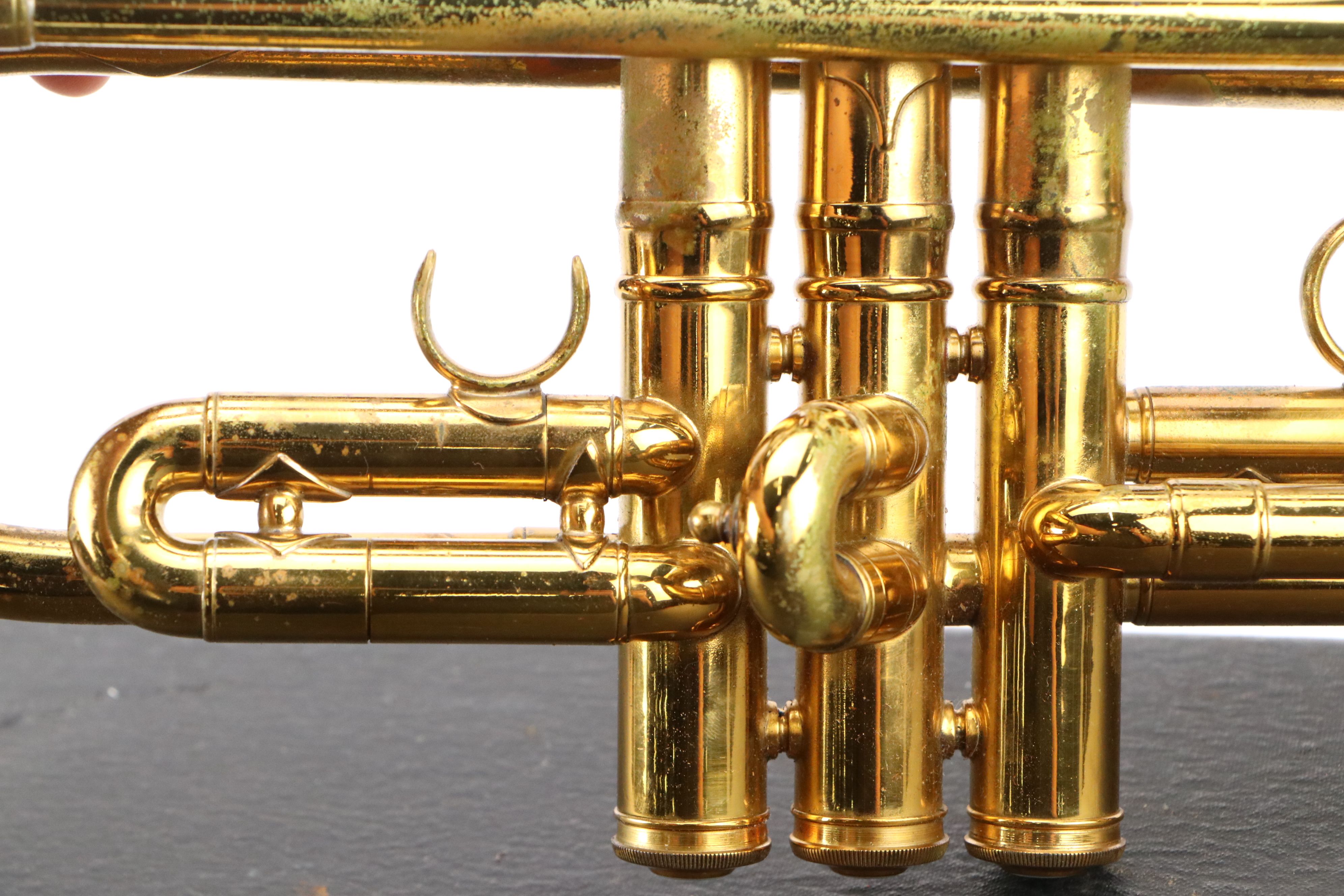 C. G. Conn Brass Trumpet with Mute Accessories, Late 19th/Early 20th Century