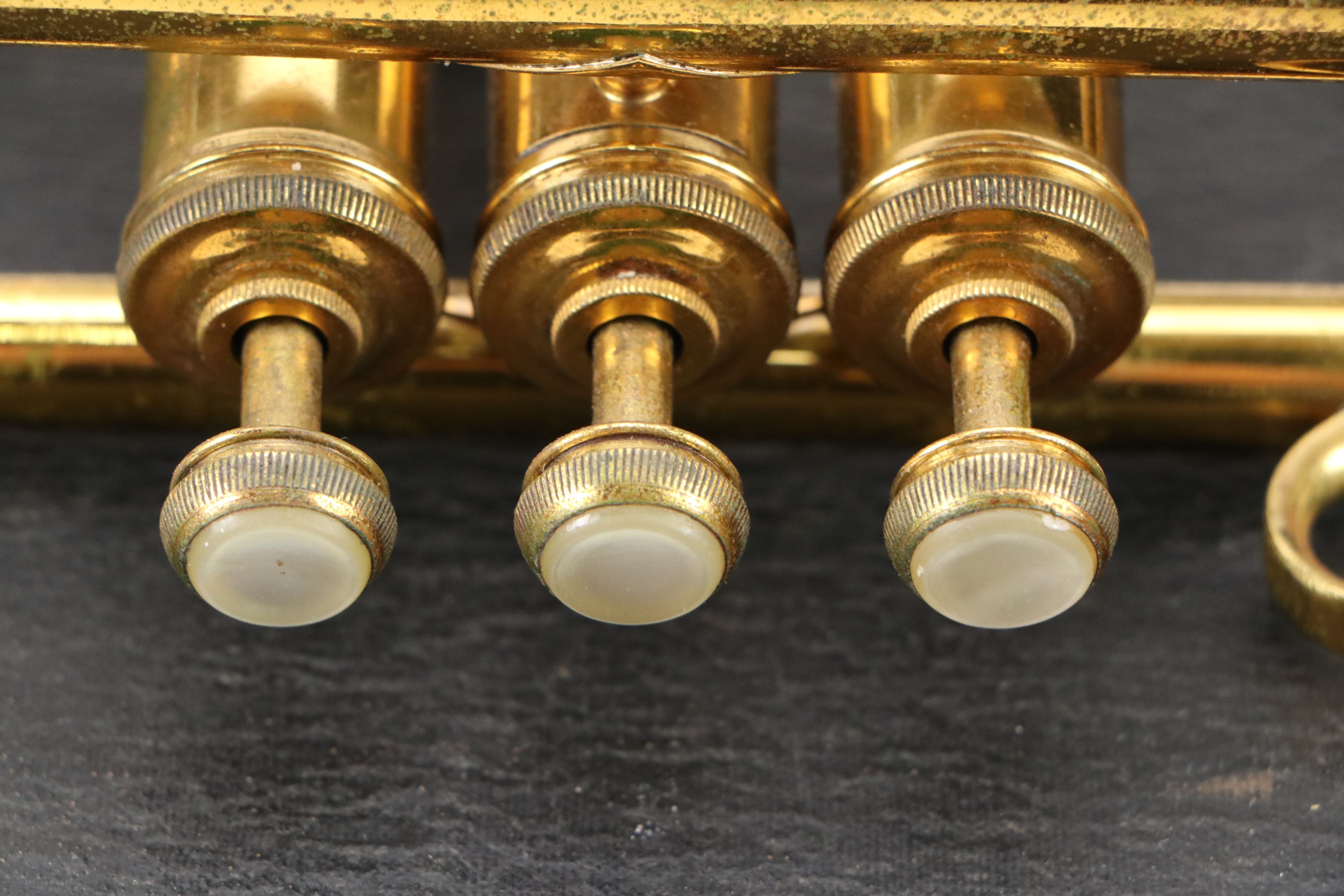 C. G. Conn Brass Trumpet with Mute Accessories, Late 19th/Early 20th Century