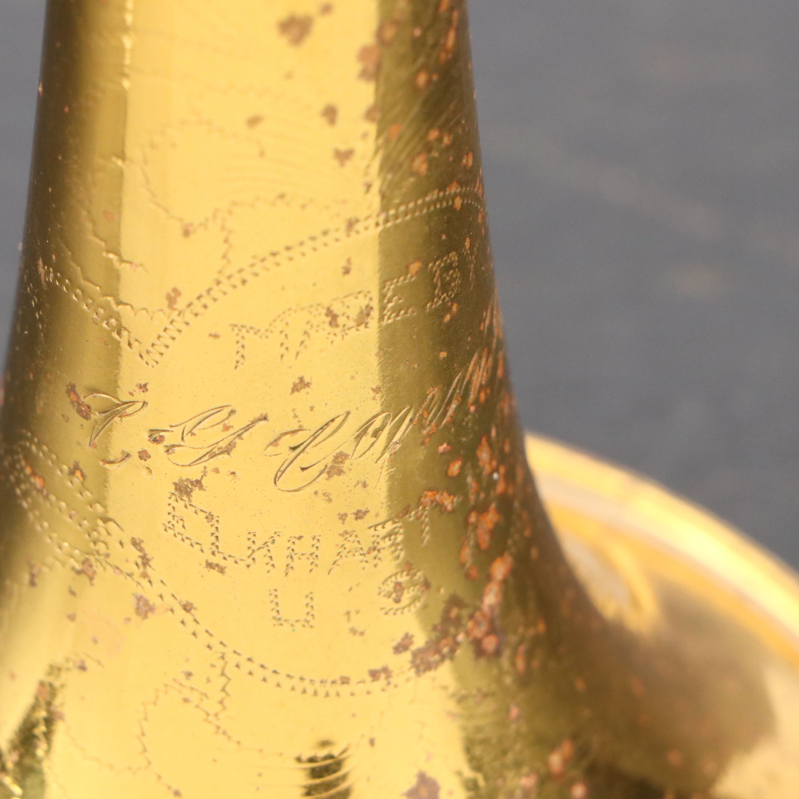 C. G. Conn Brass Trumpet with Mute Accessories, Late 19th/Early 20th Century