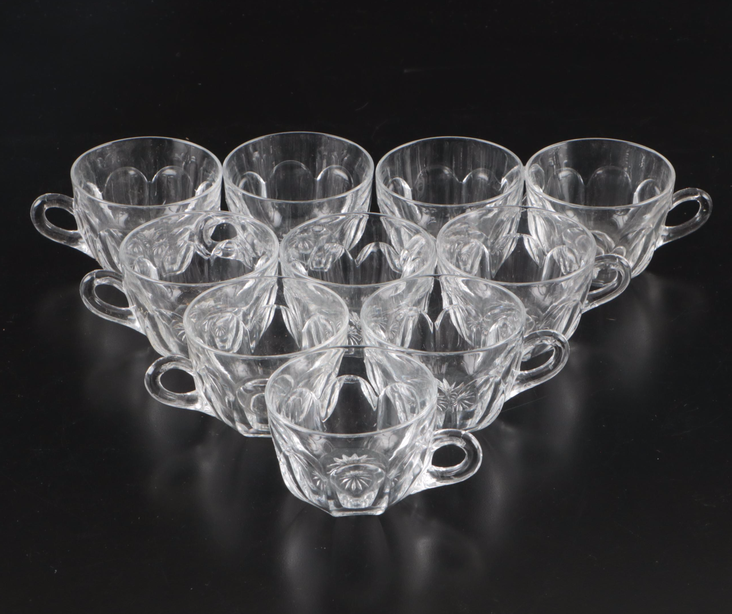 Heisey "Colonial Clear" Punch Cups with Anglo-Irish Style Bowl and Other Décor
