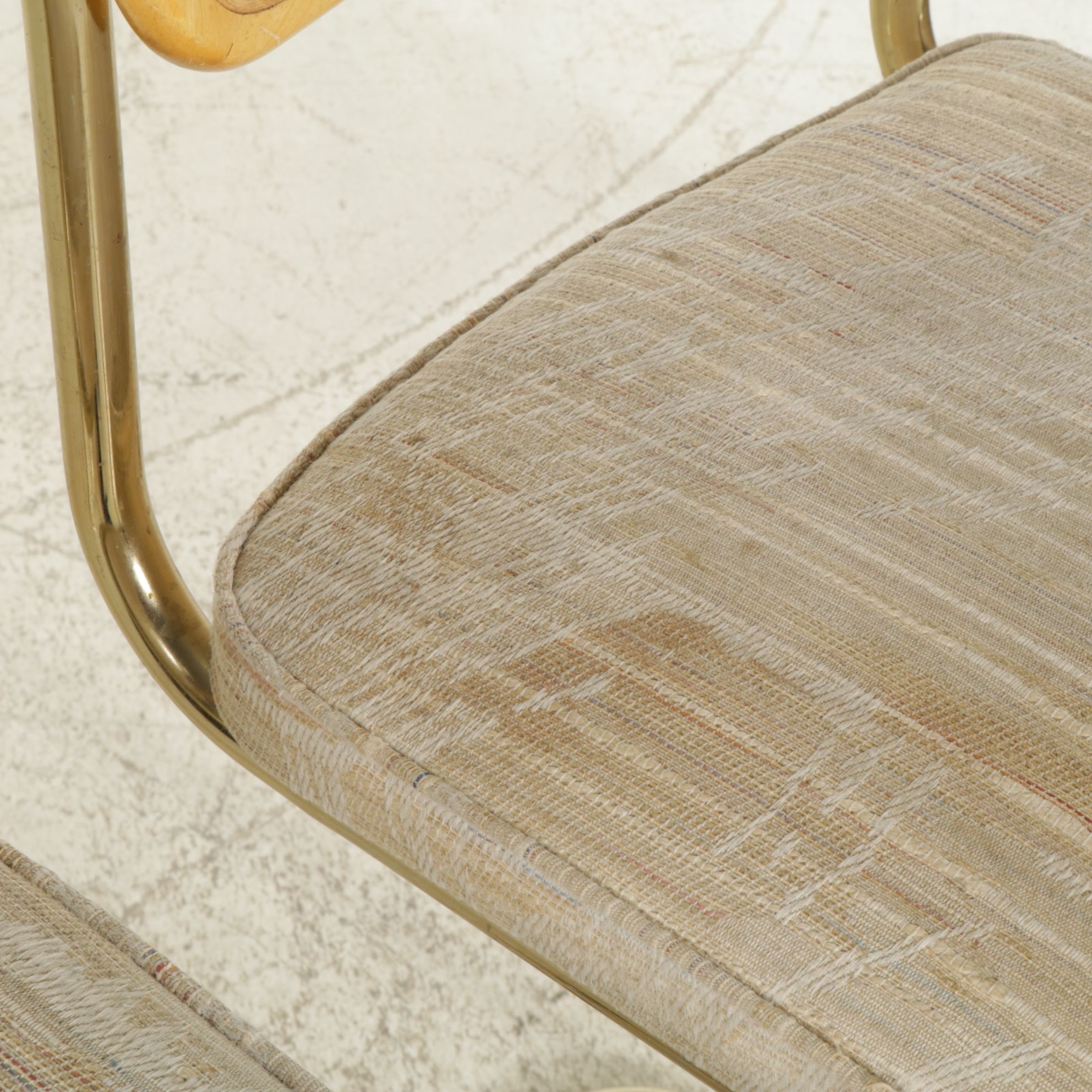 Four Daystrom Furniture Barstools with Woven Cane Backs