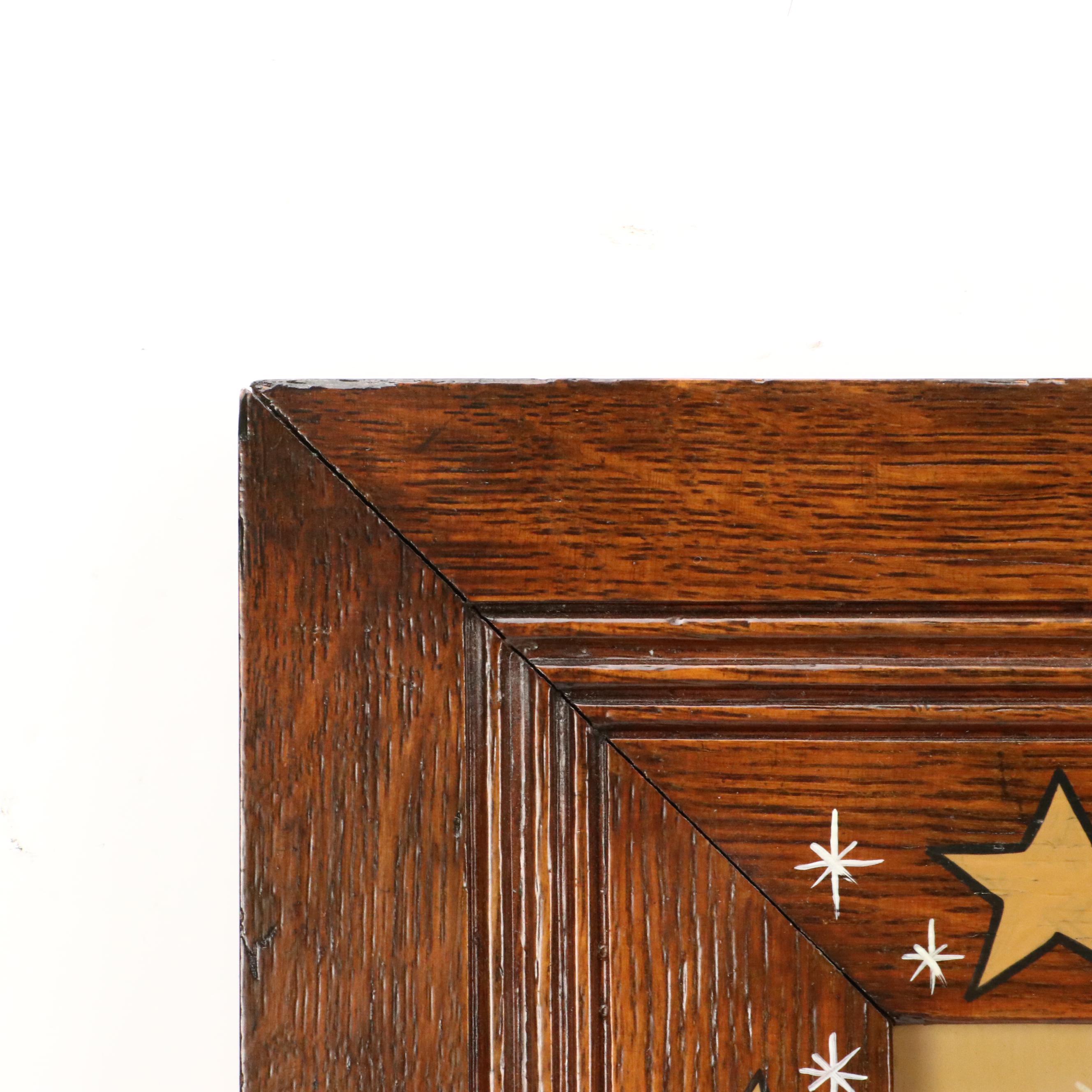 Ivan E. Hoyt Pennsylvania Dutch Folk Art Painting "God Bless This Home," 1992