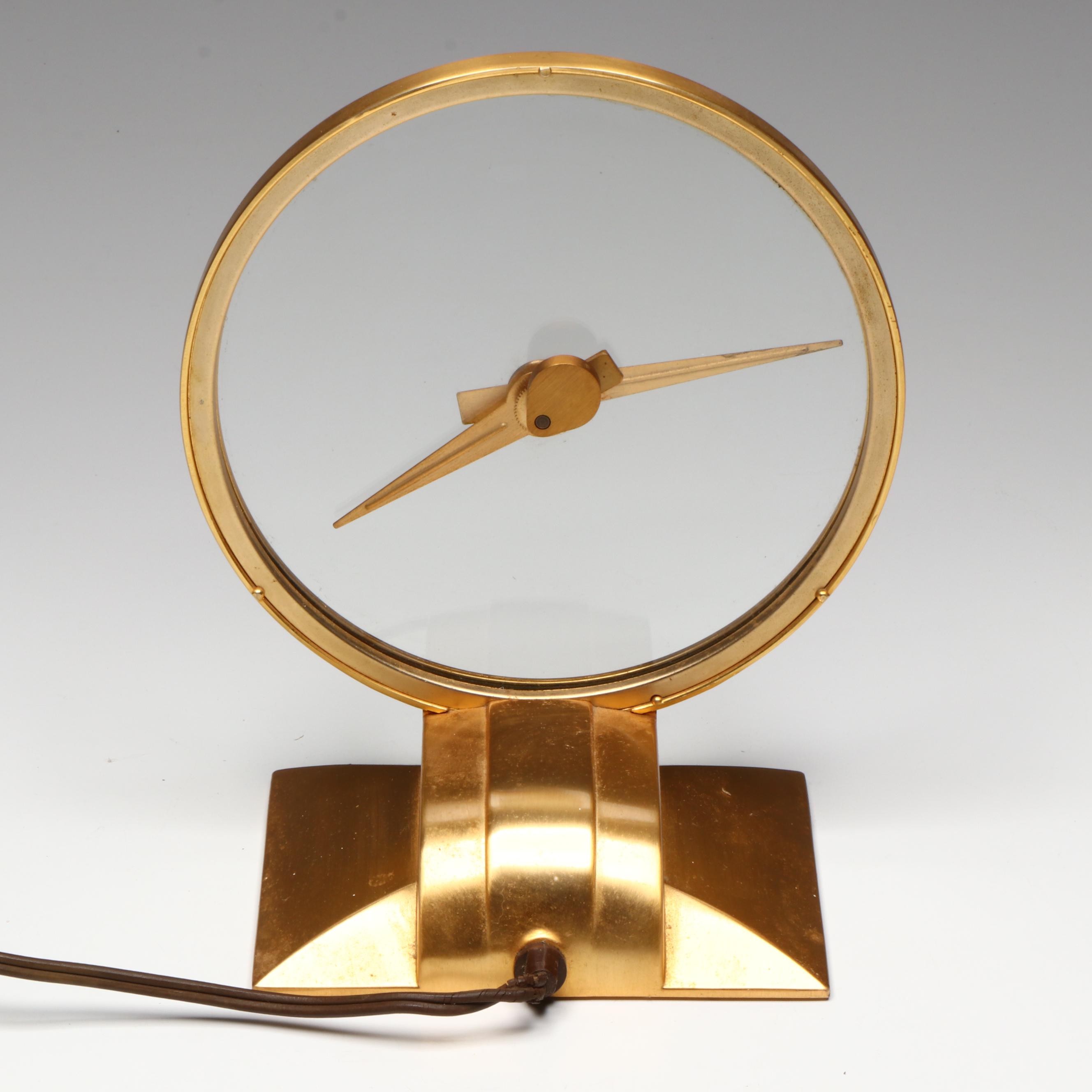 Jefferson Golden Hour Gilt Electric Clock, Mid to Late 20th Century