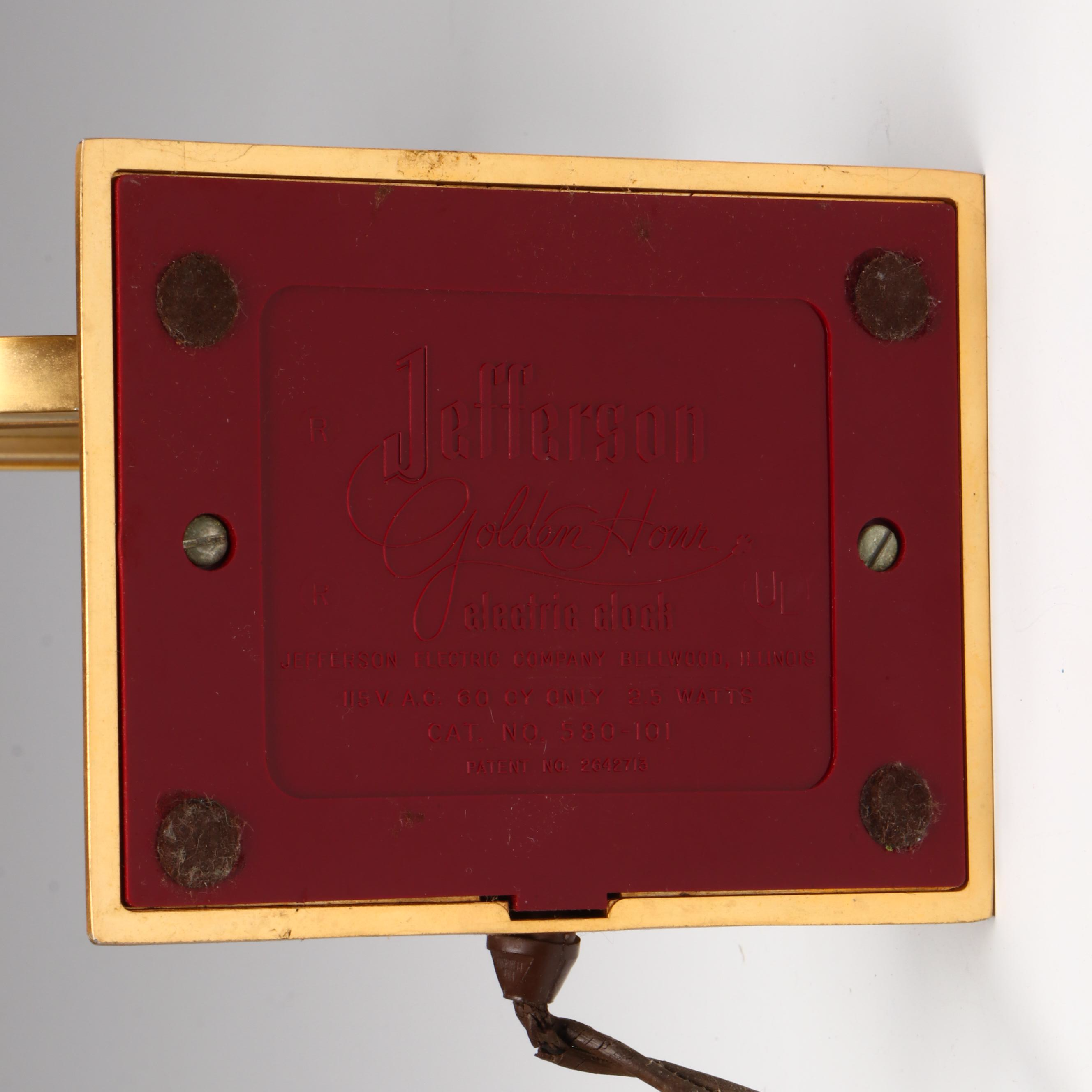 Jefferson Golden Hour Gilt Electric Clock, Mid to Late 20th Century