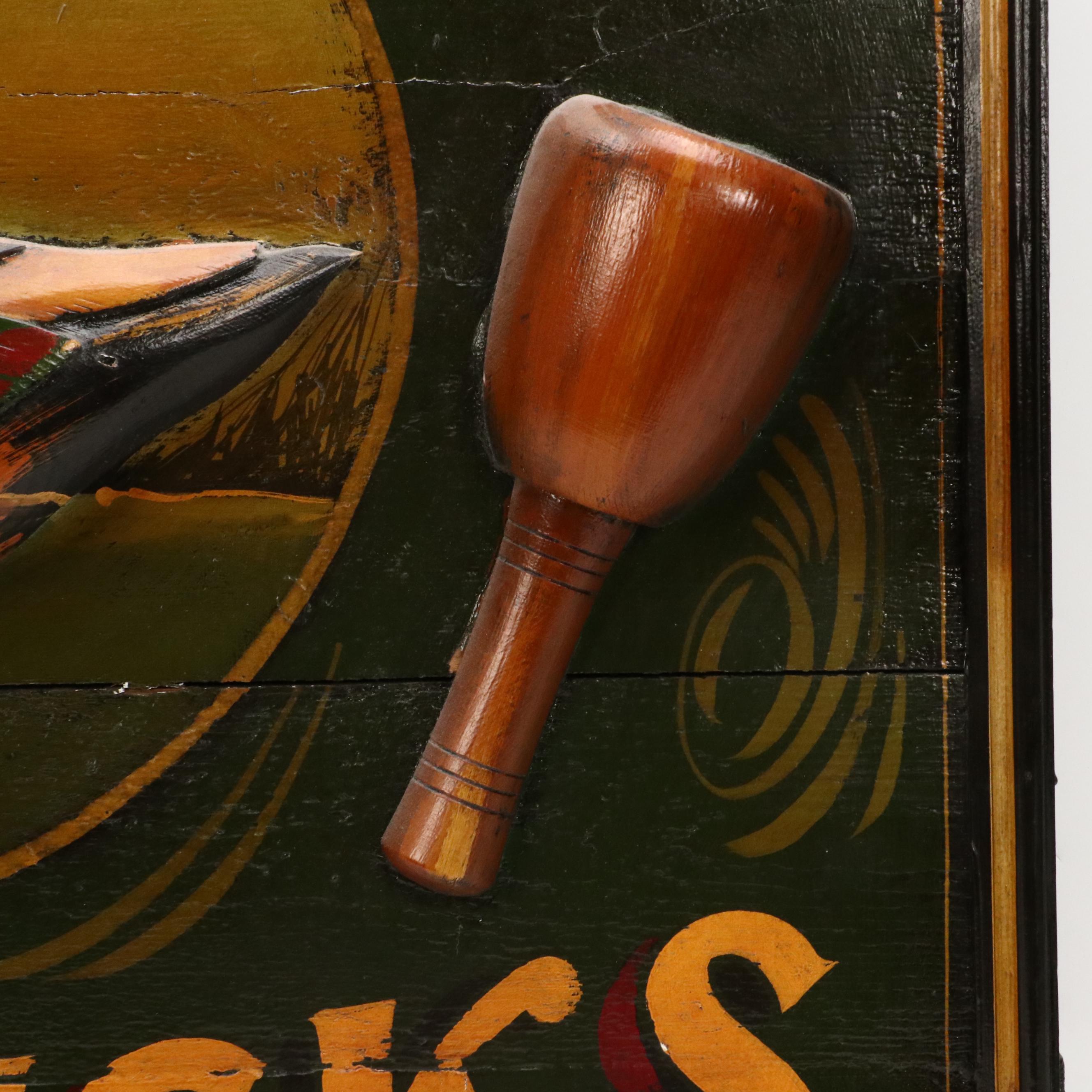 Decoy Ducks Carved Wood Sign, 20th Century