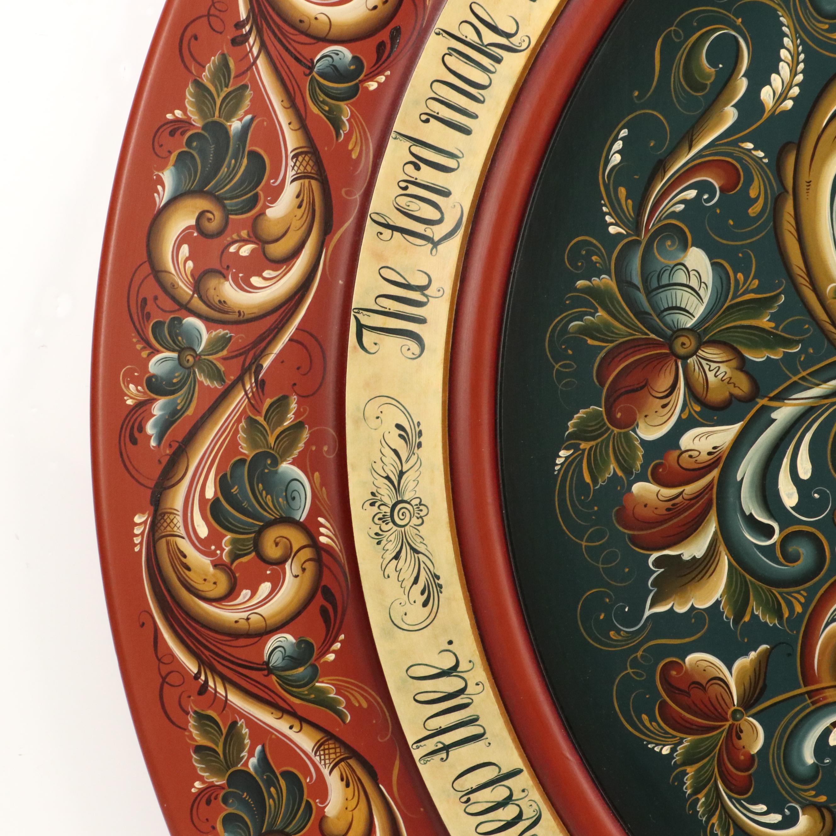 Judy Ritger Rosmaling Folk Art Painting with Verse, 1995