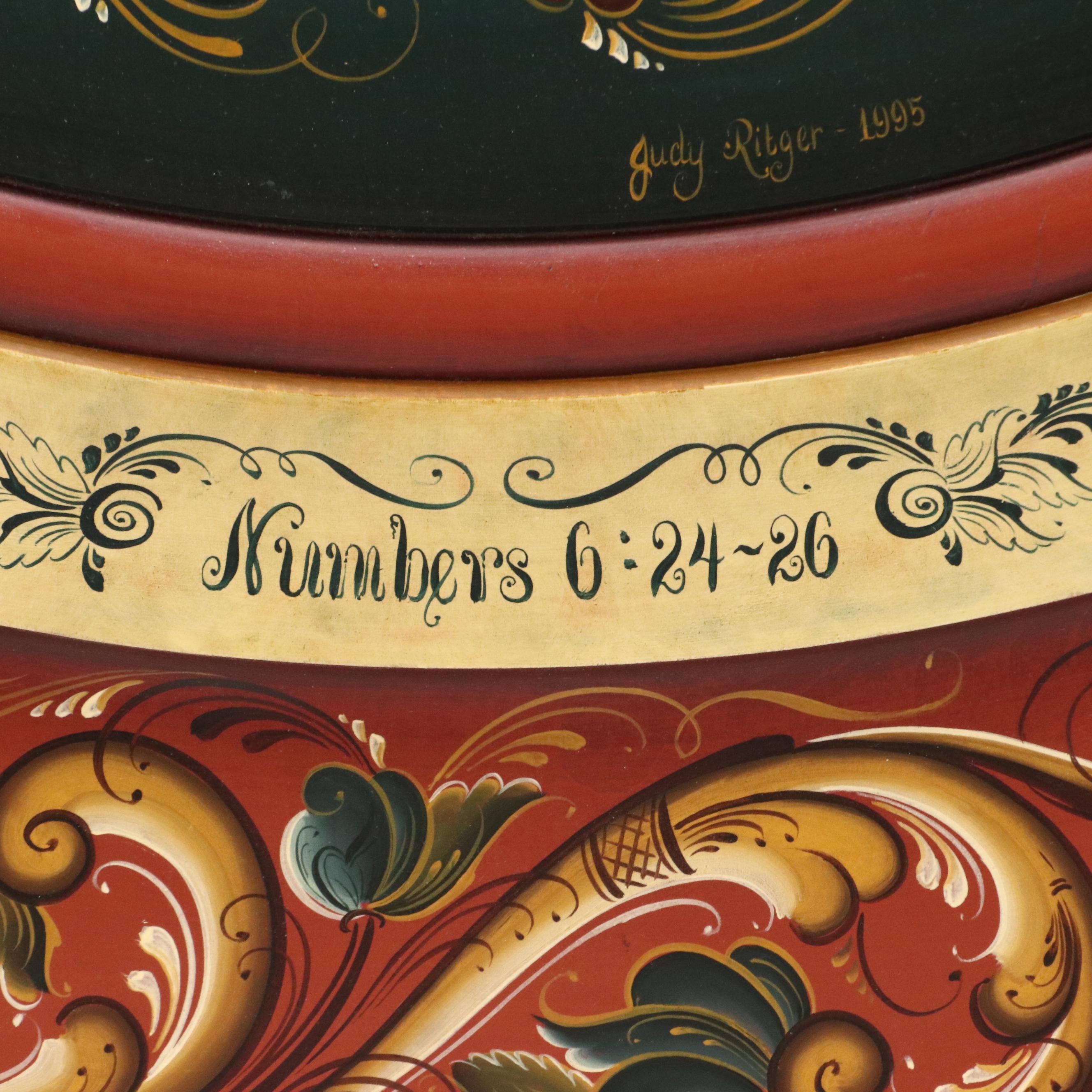 Judy Ritger Rosmaling Folk Art Painting with Verse, 1995