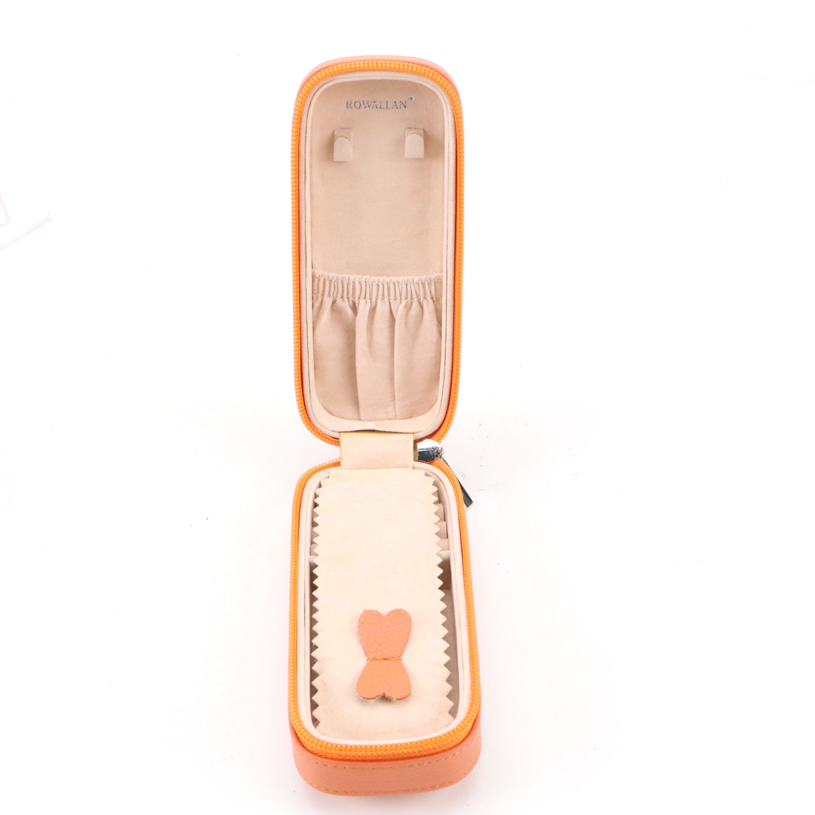 Rowallan Pink and Orange Leather Travel Jewelry Cases