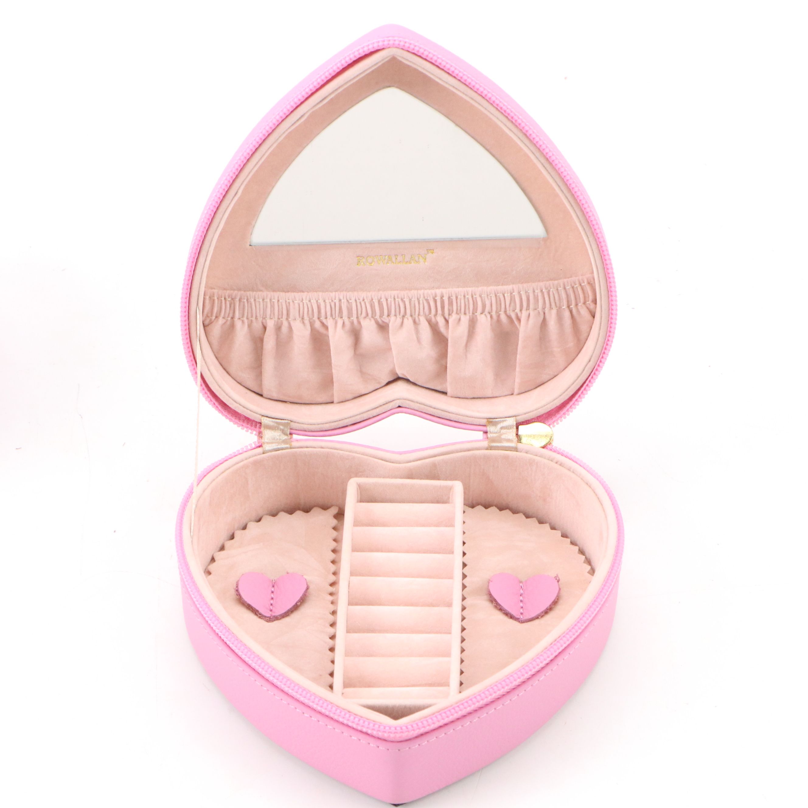 Rowallan Pink and Orange Leather Travel Jewelry Cases