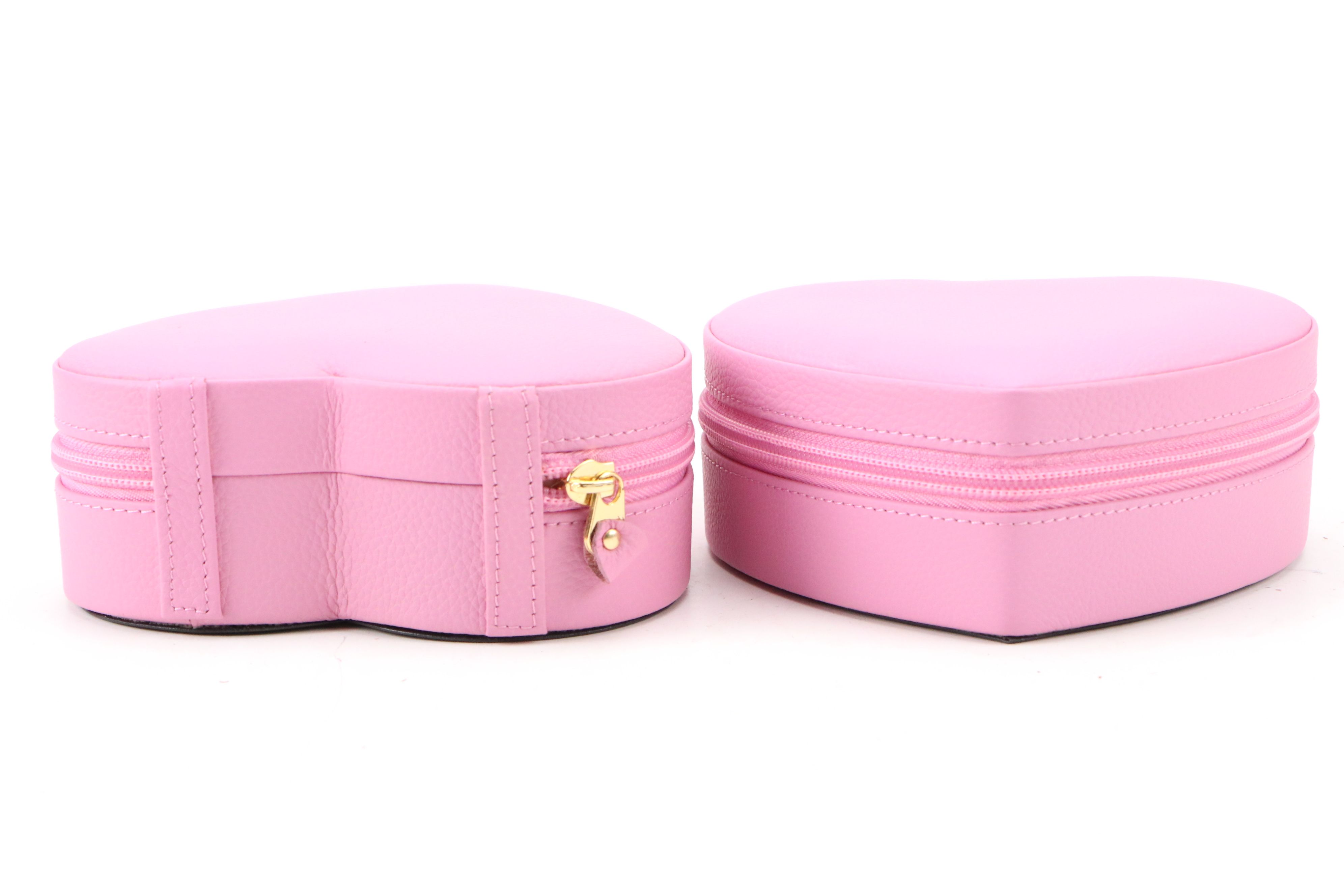 Rowallan Pink and Orange Leather Travel Jewelry Cases