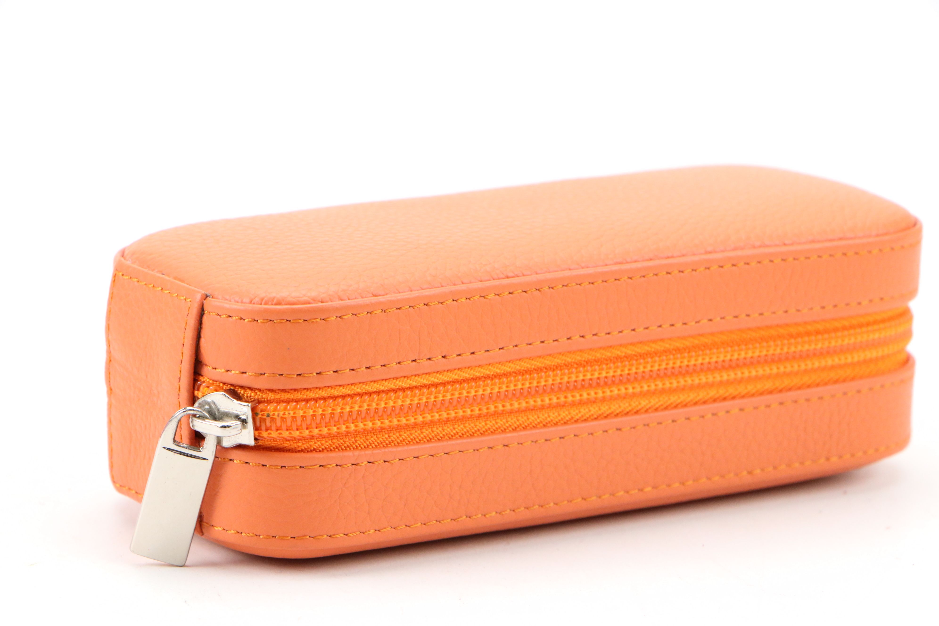 Rowallan Pink and Orange Leather Travel Jewelry Cases