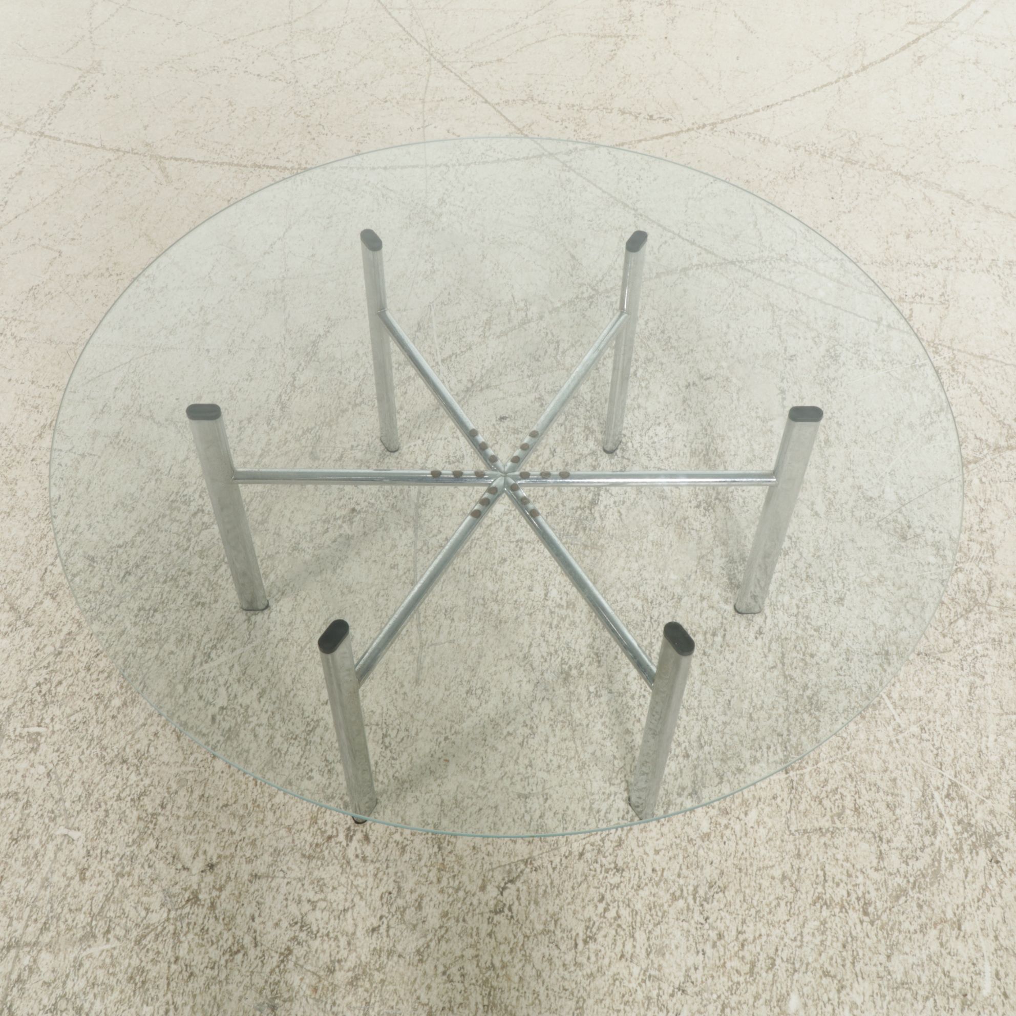 Mid Century Modern Glass-Top Chrome Coffee Table