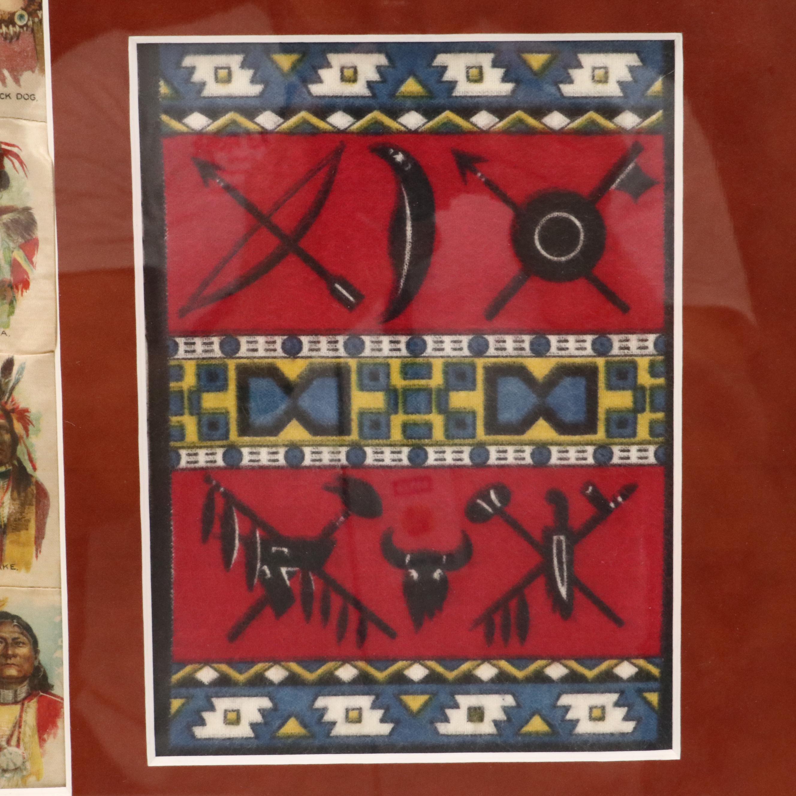 Native American Chief Tobacco Silks and Textile Inserts, Circa 1910