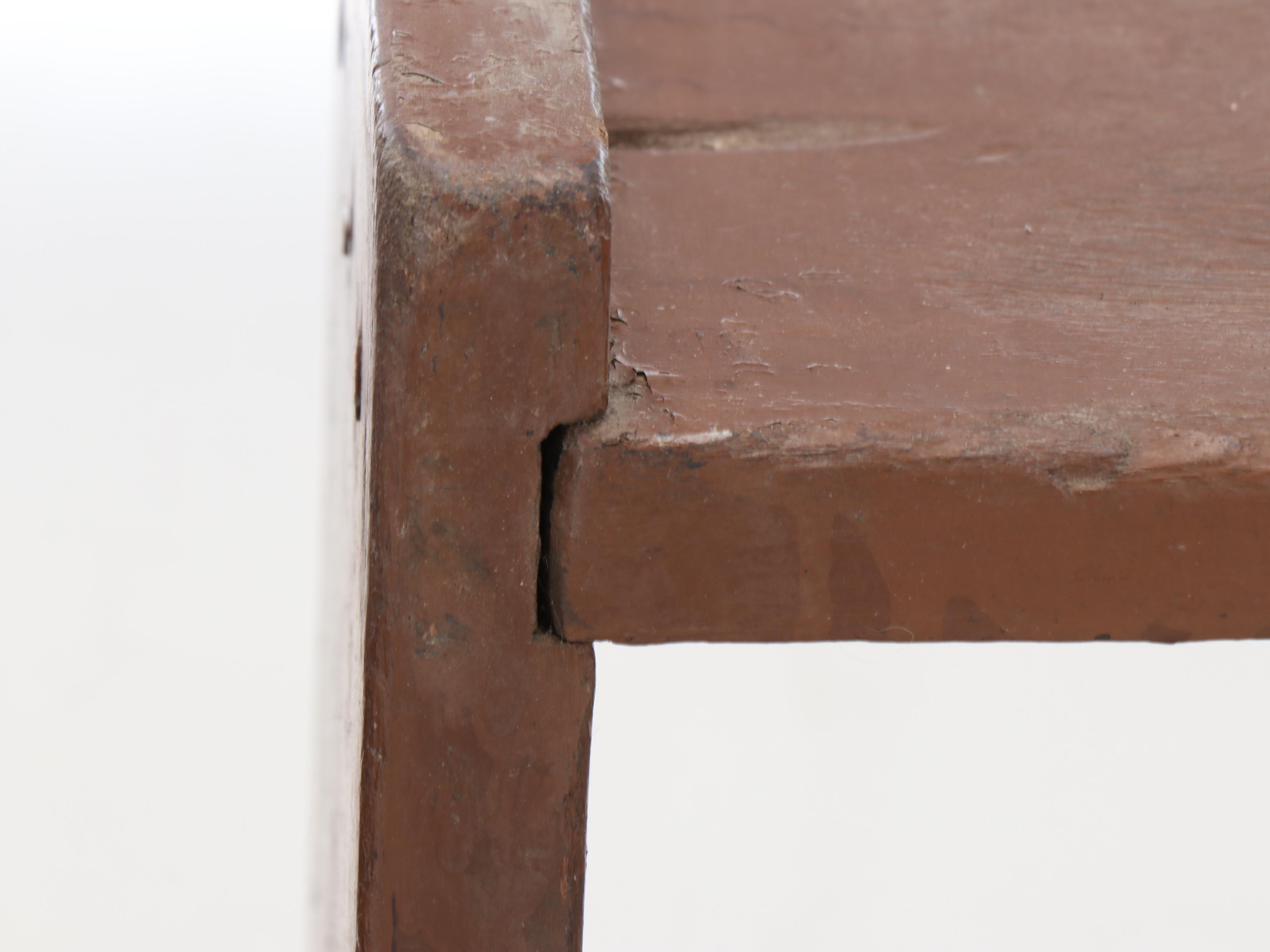 Needlepoint Floral Footrest, Wood Stool, and Wooden Shelf